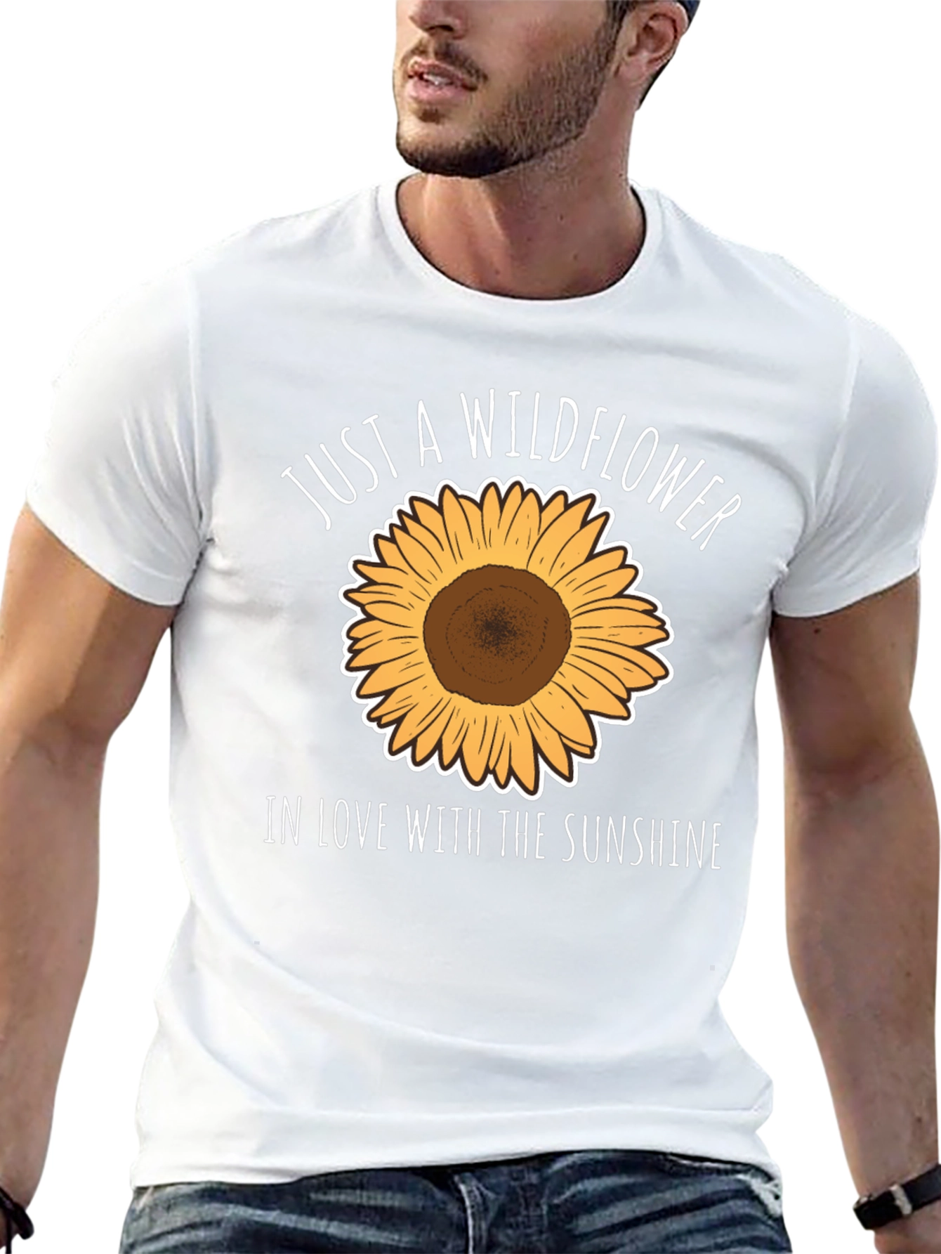 Wildflower & Sunshine Graphic Tee - Black Casual T-Shirt
