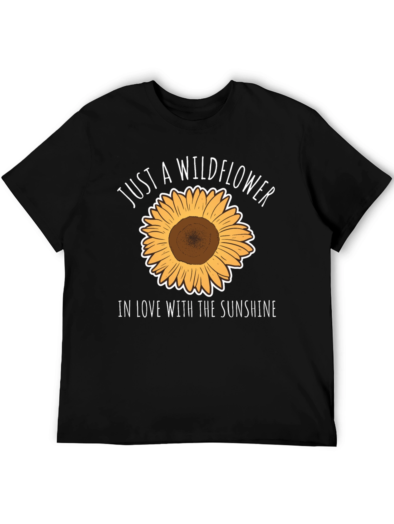 Wildflower & Sunshine Graphic Tee - Black Casual T-Shirt
