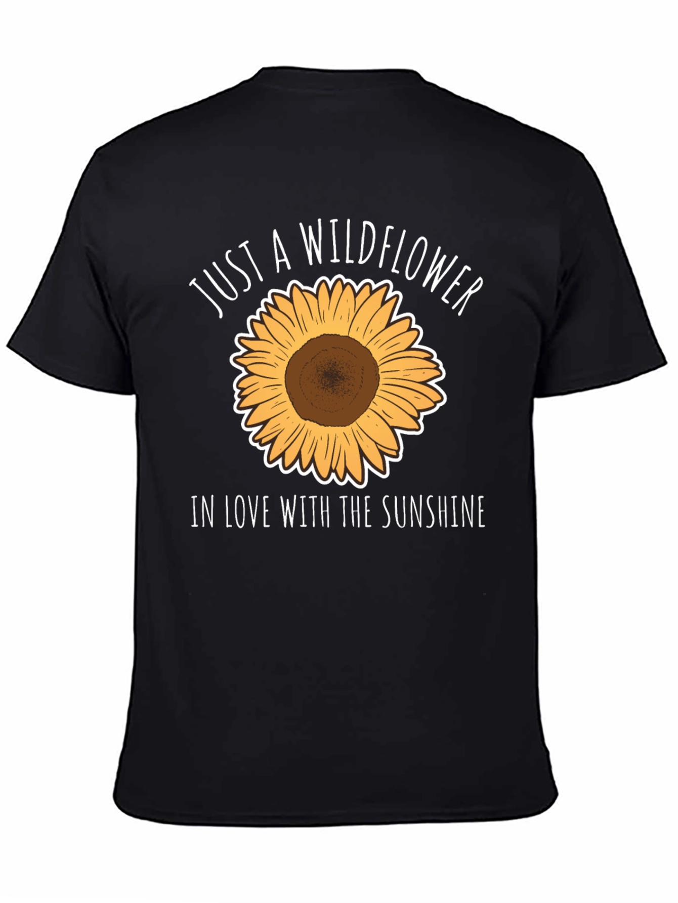 Wildflower & Sunshine Graphic Tee - Black Casual T-Shirt