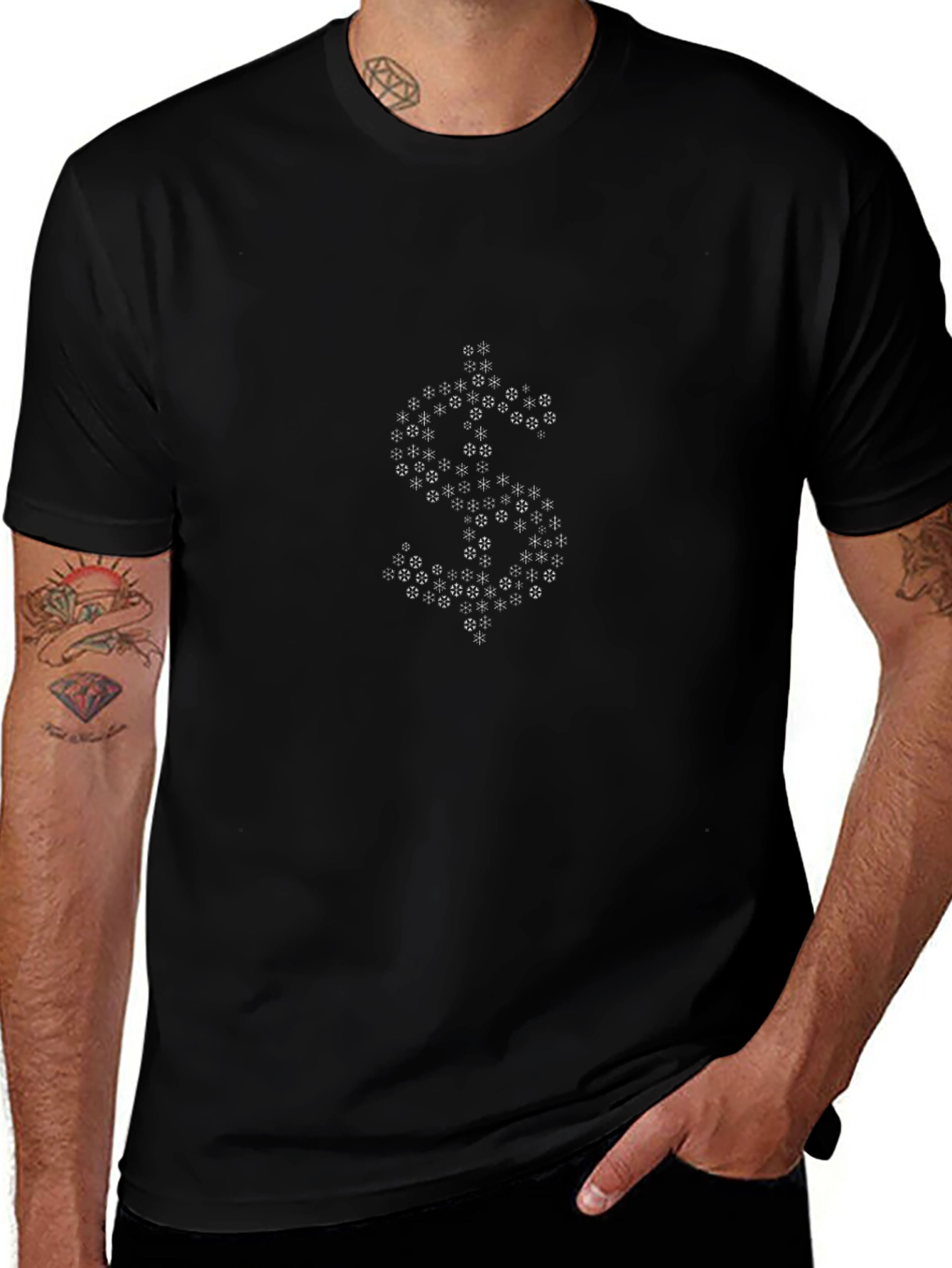 Dollar Sign Hexagon Pattern T-Shirt
