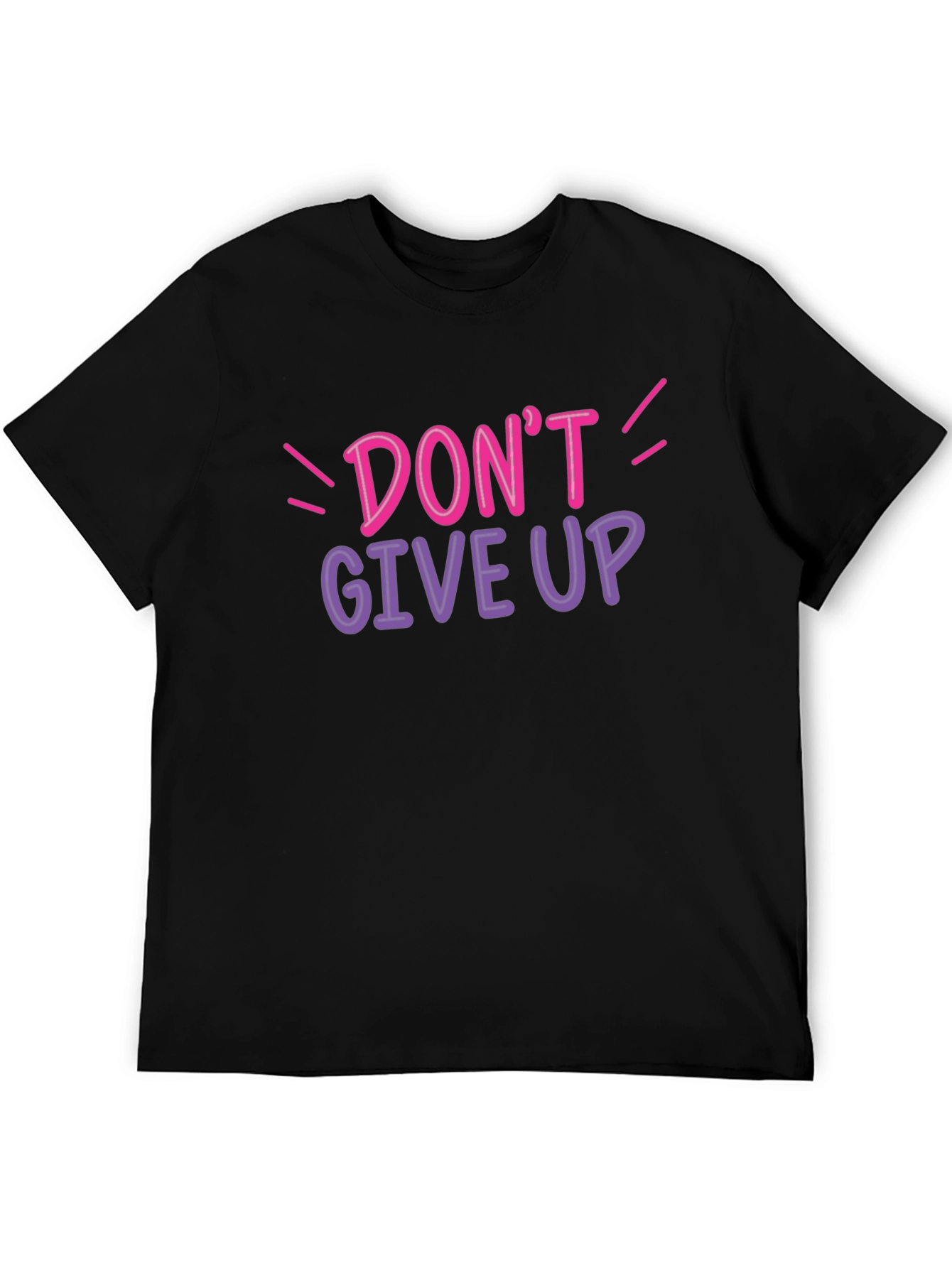 Dont Give Up Graphic Tee - Black Cotton T-Shirt