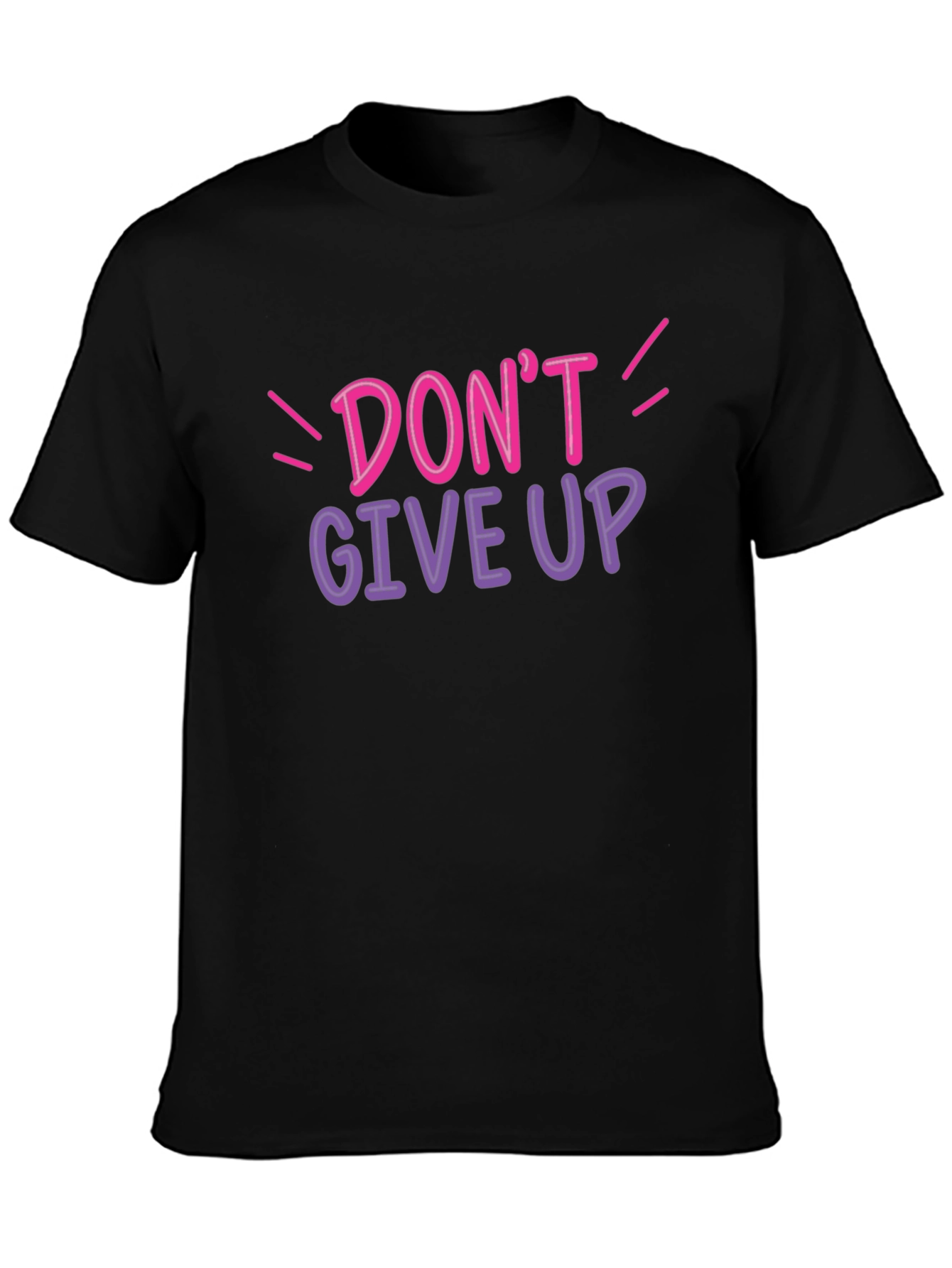 Dont Give Up Graphic Tee - Black Cotton T-Shirt