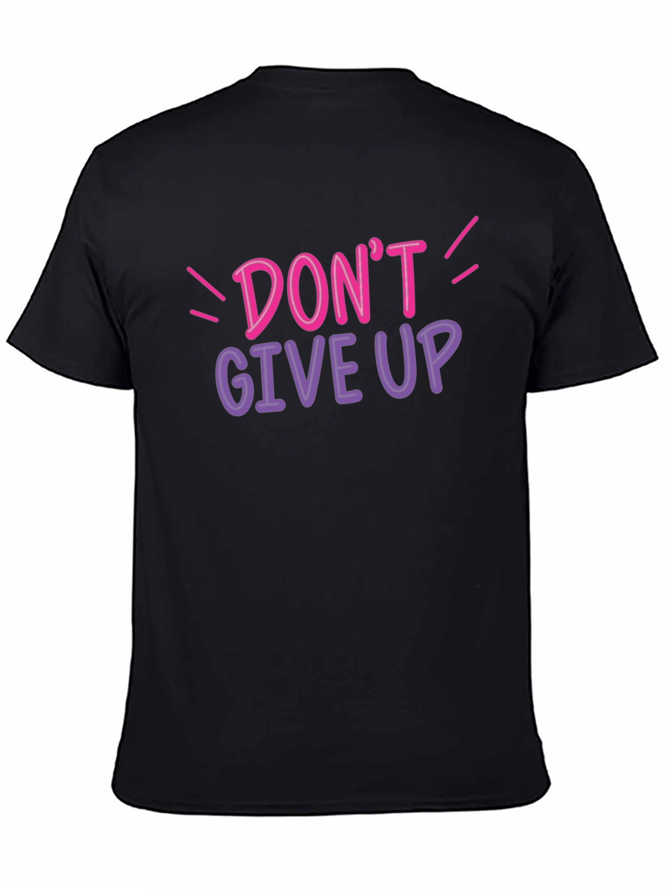 Dont Give Up Graphic Tee - Black Cotton T-Shirt