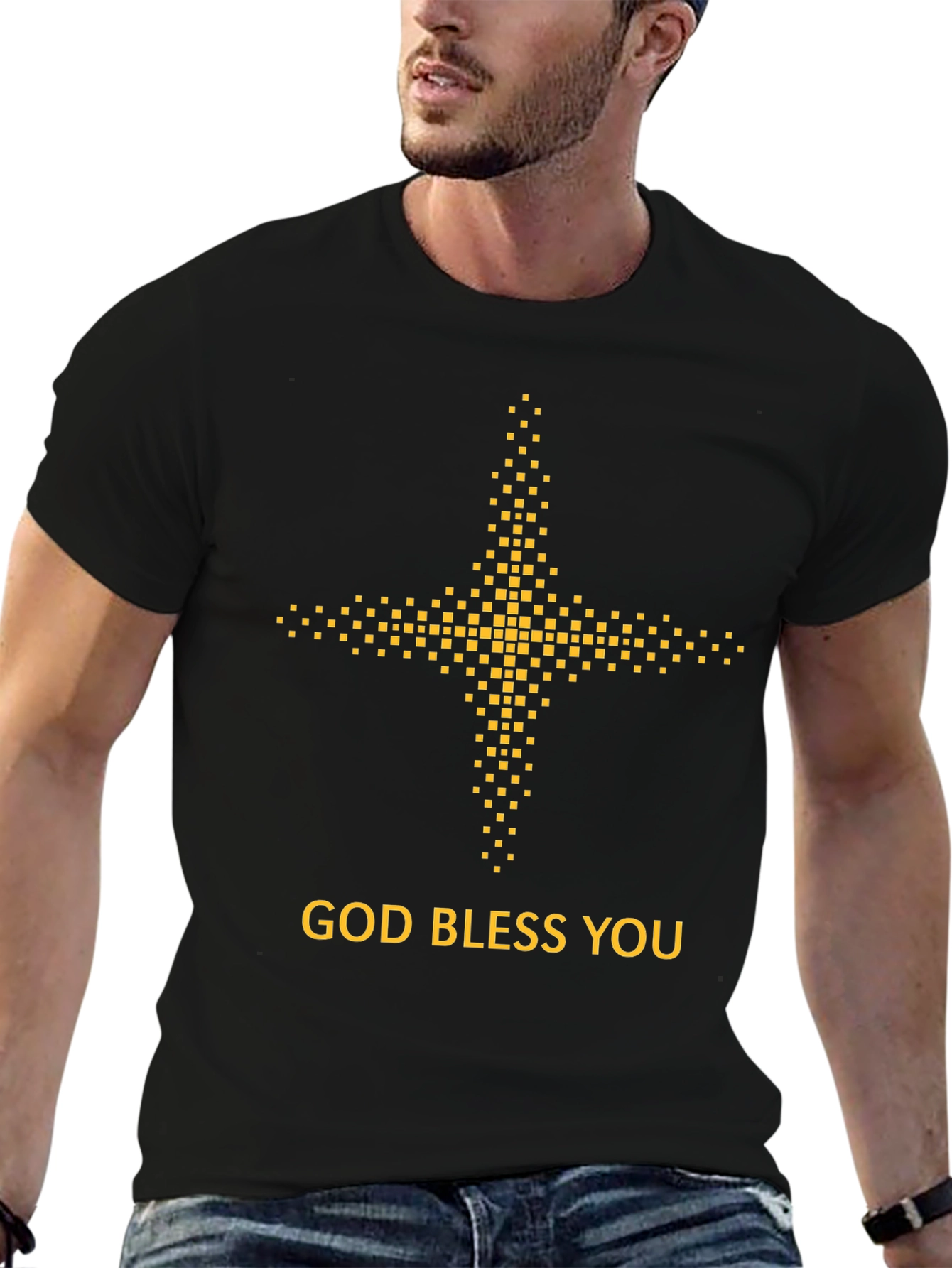 God Bless You Graphic Tee - Black