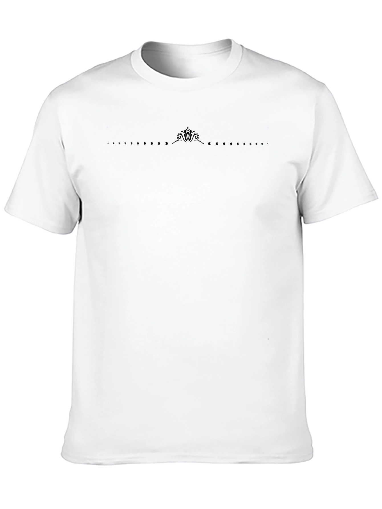 Mens Black Crew Neck Tee with Subtle Graphic