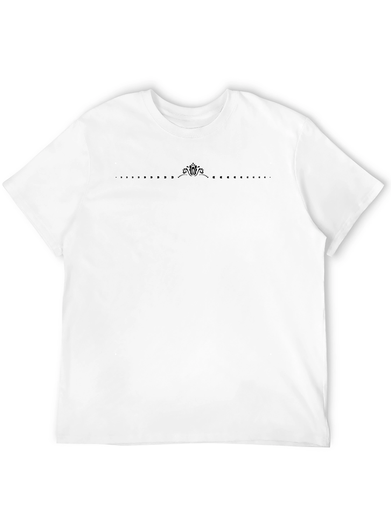 Mens Black Crew Neck Tee with Subtle Graphic