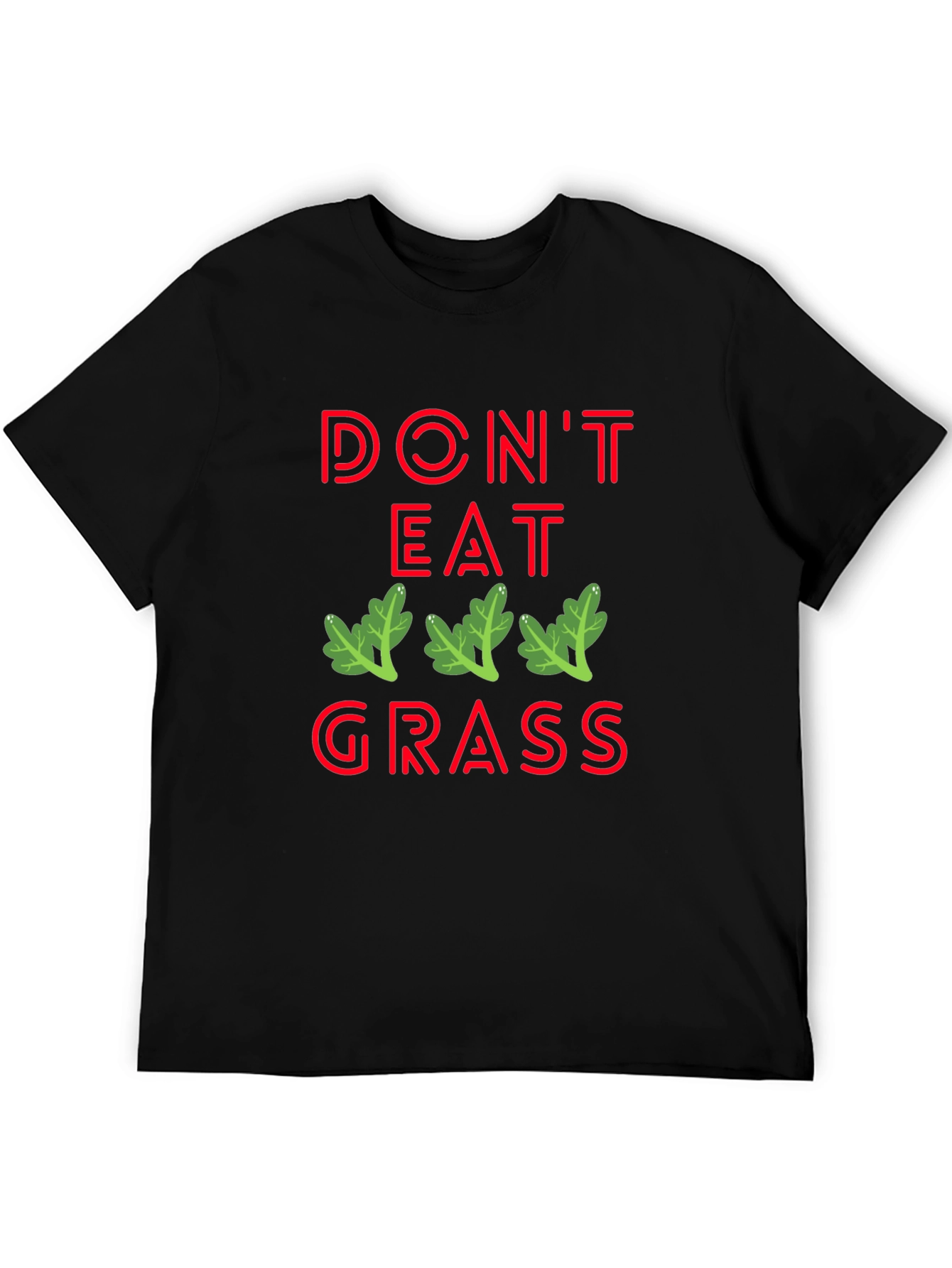 Dont Eat Grass Graphic T-Shirt - Black