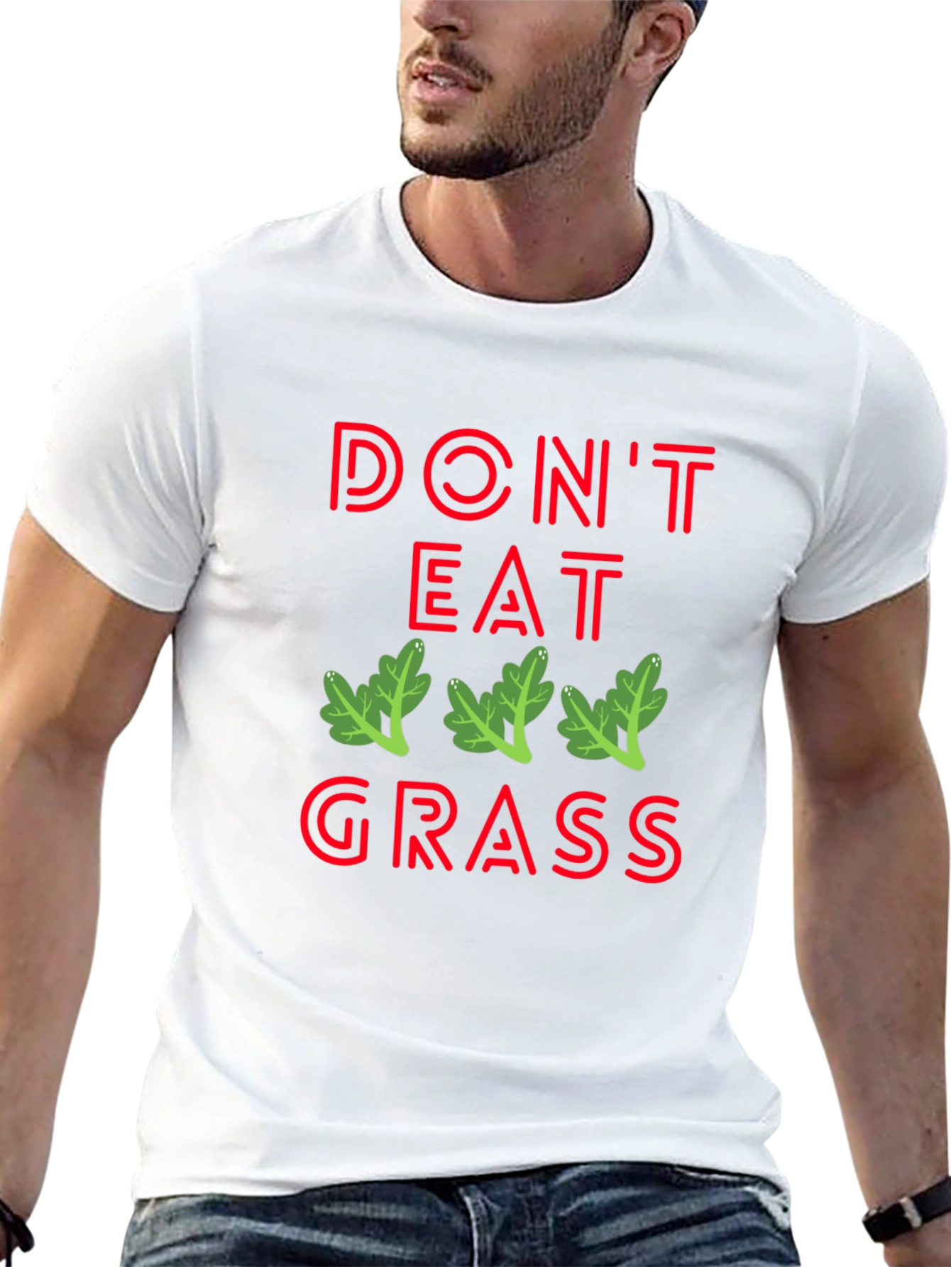 Dont Eat Grass Graphic T-Shirt - Black