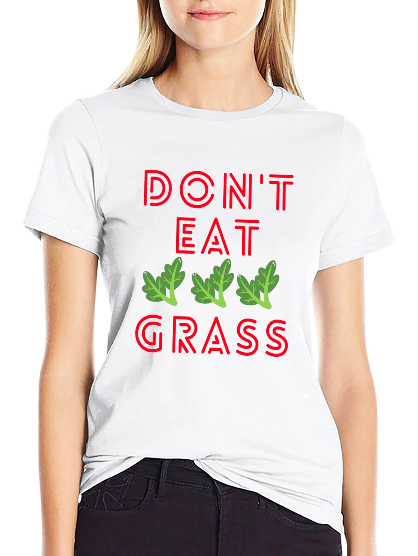Dont Eat Grass Graphic T-Shirt - Black
