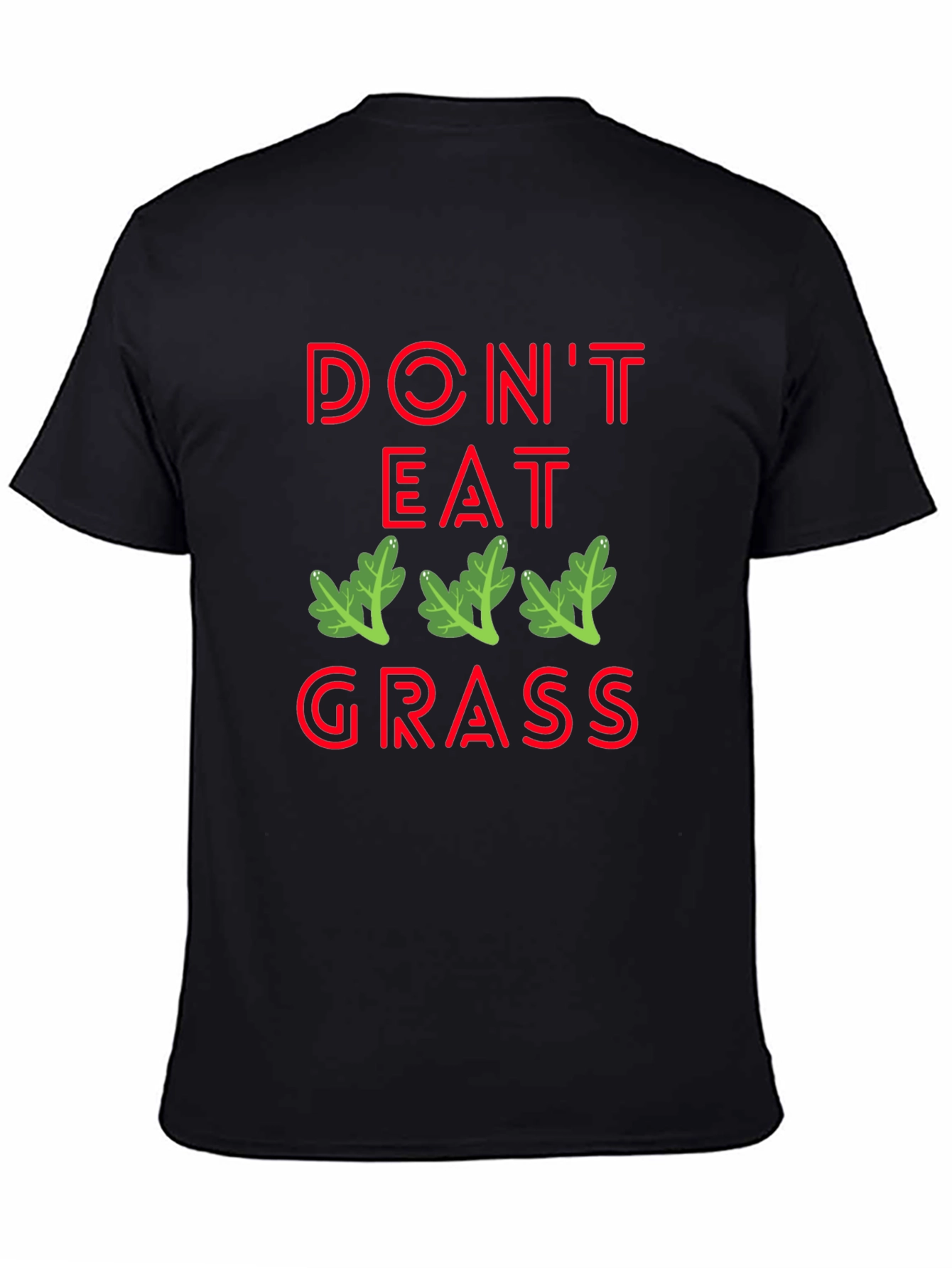 Dont Eat Grass Graphic T-Shirt - Black