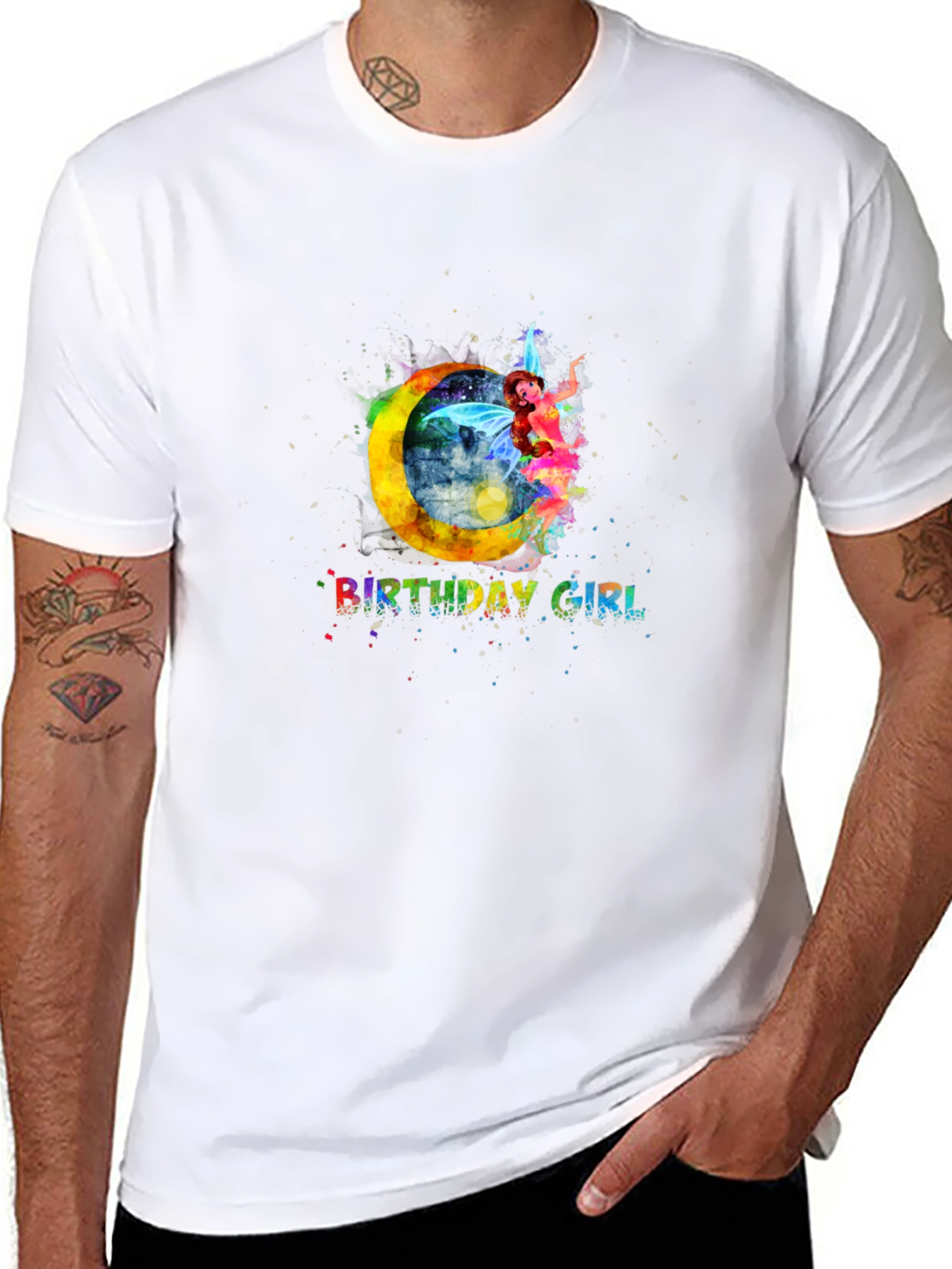 Birthday Girl Fairy Moon T-Shirt - Black