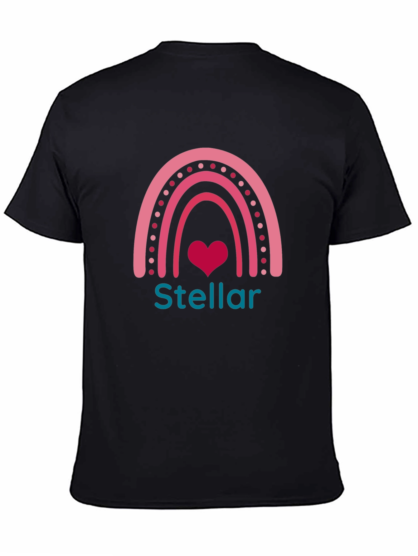 Stellar Rainbow Heart Graphic Tee - Black