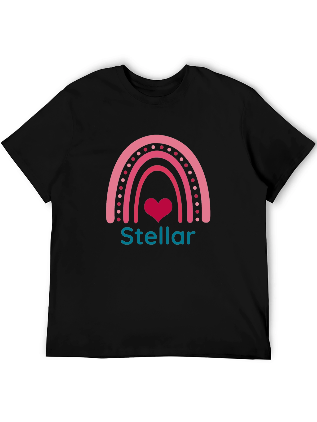Stellar Rainbow Heart Graphic Tee - Black