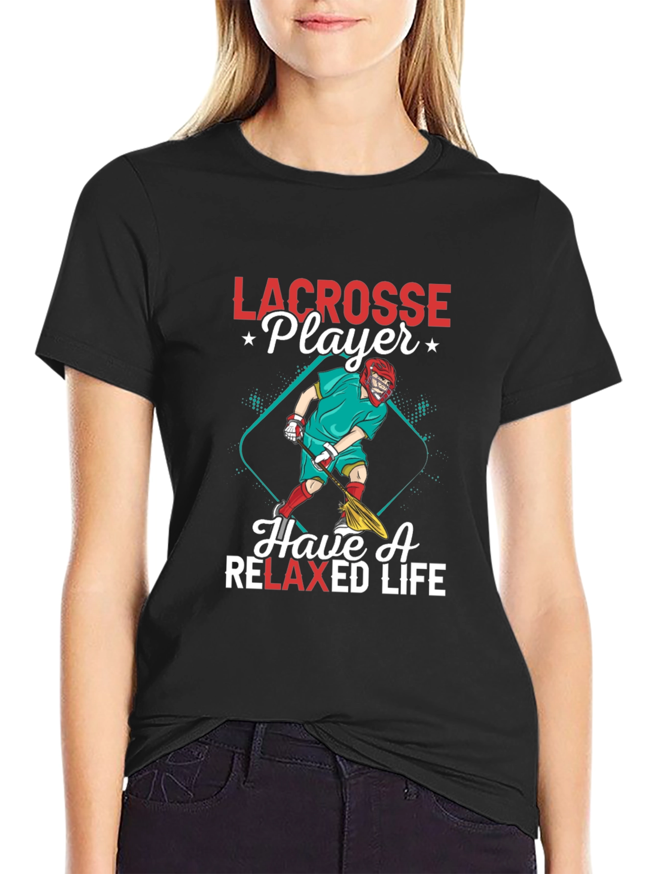 Lacrosse Player Graphic Tee - Relaxed Fit