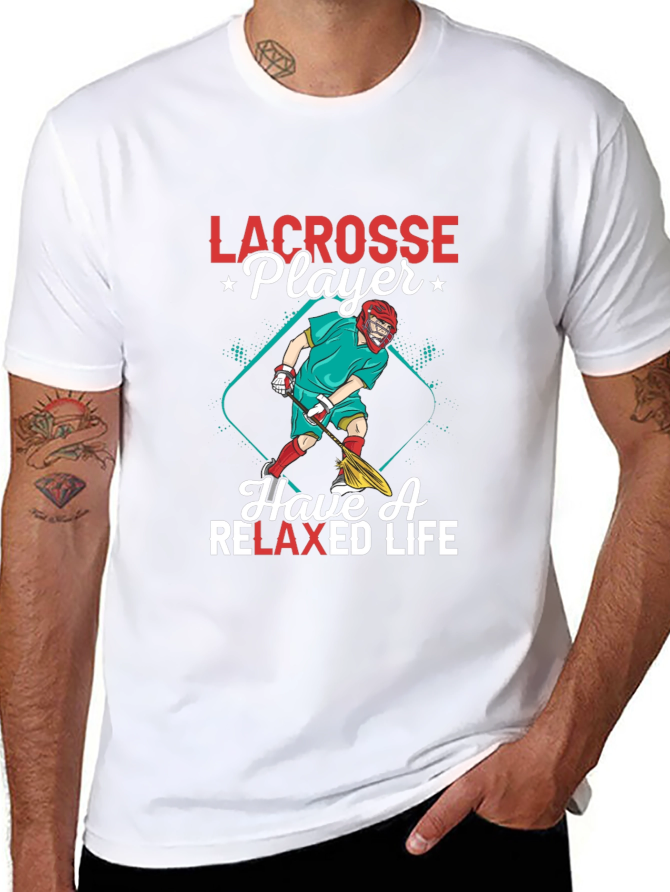 Lacrosse Player Graphic Tee - Relaxed Fit