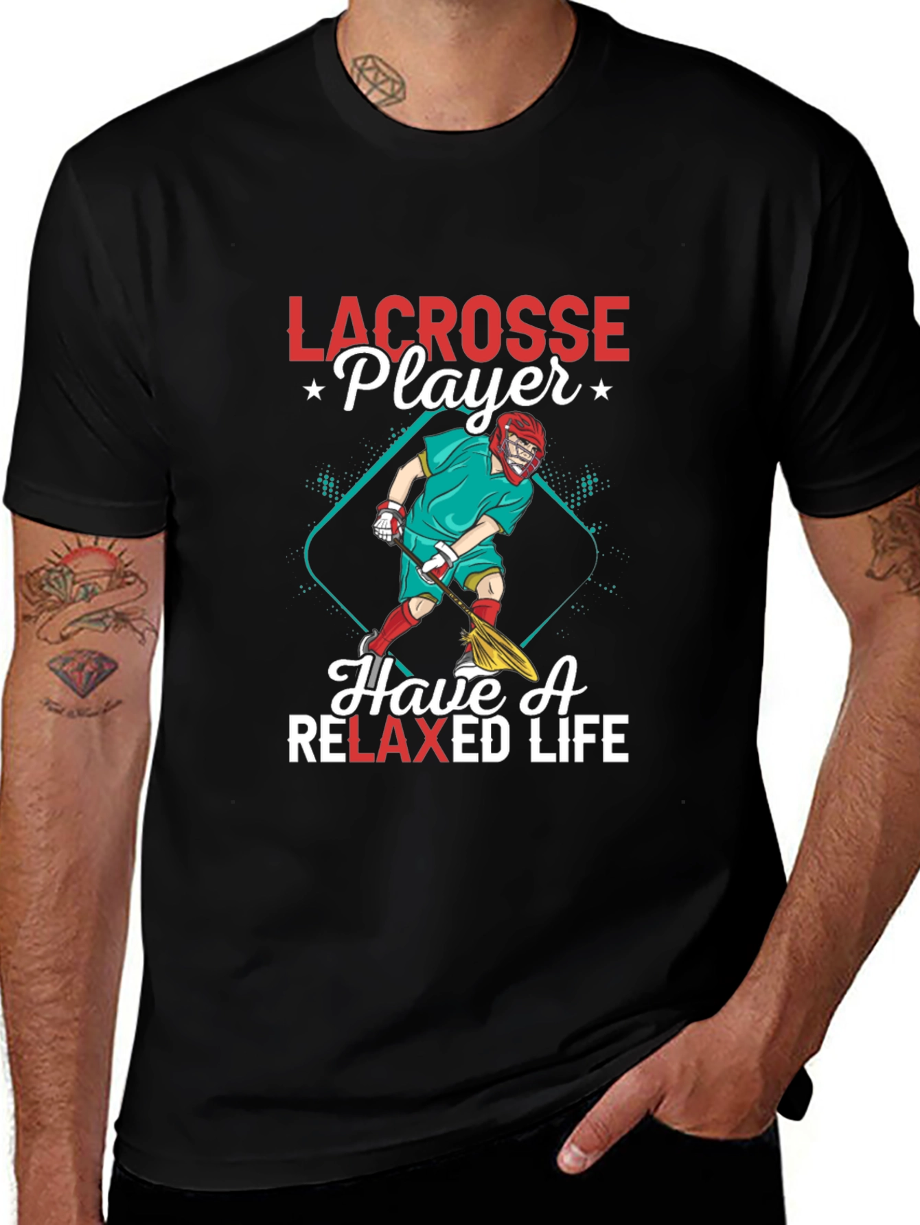 Lacrosse Player Graphic Tee - Relaxed Fit