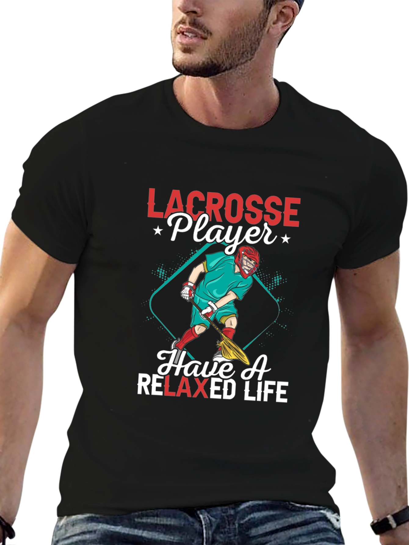 Lacrosse Player Graphic Tee - Relaxed Fit