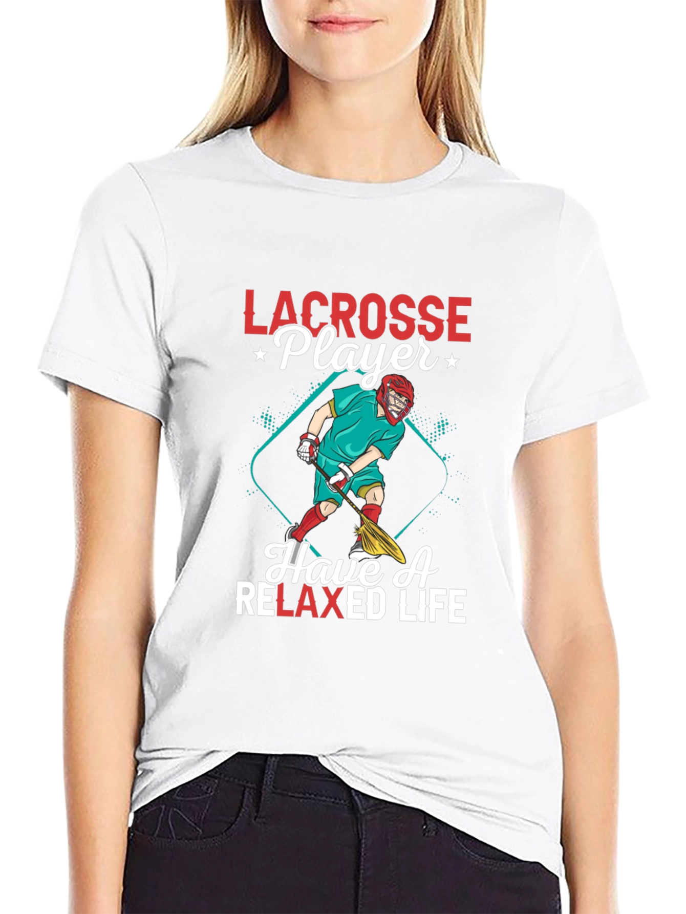 Lacrosse Player Graphic Tee - Relaxed Fit