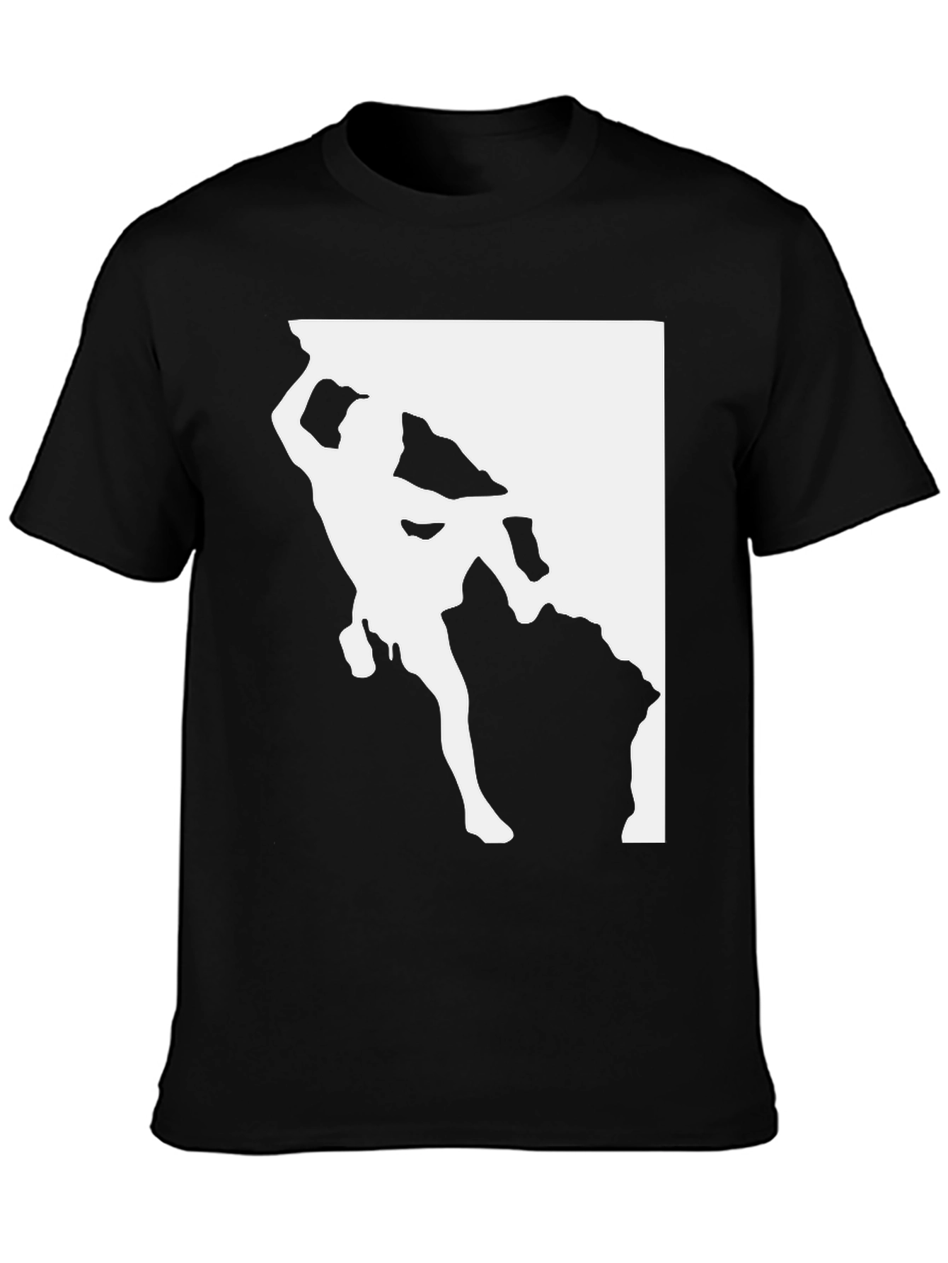 Rock Climbing T-Shirt - Black Tee with Climber Graphic