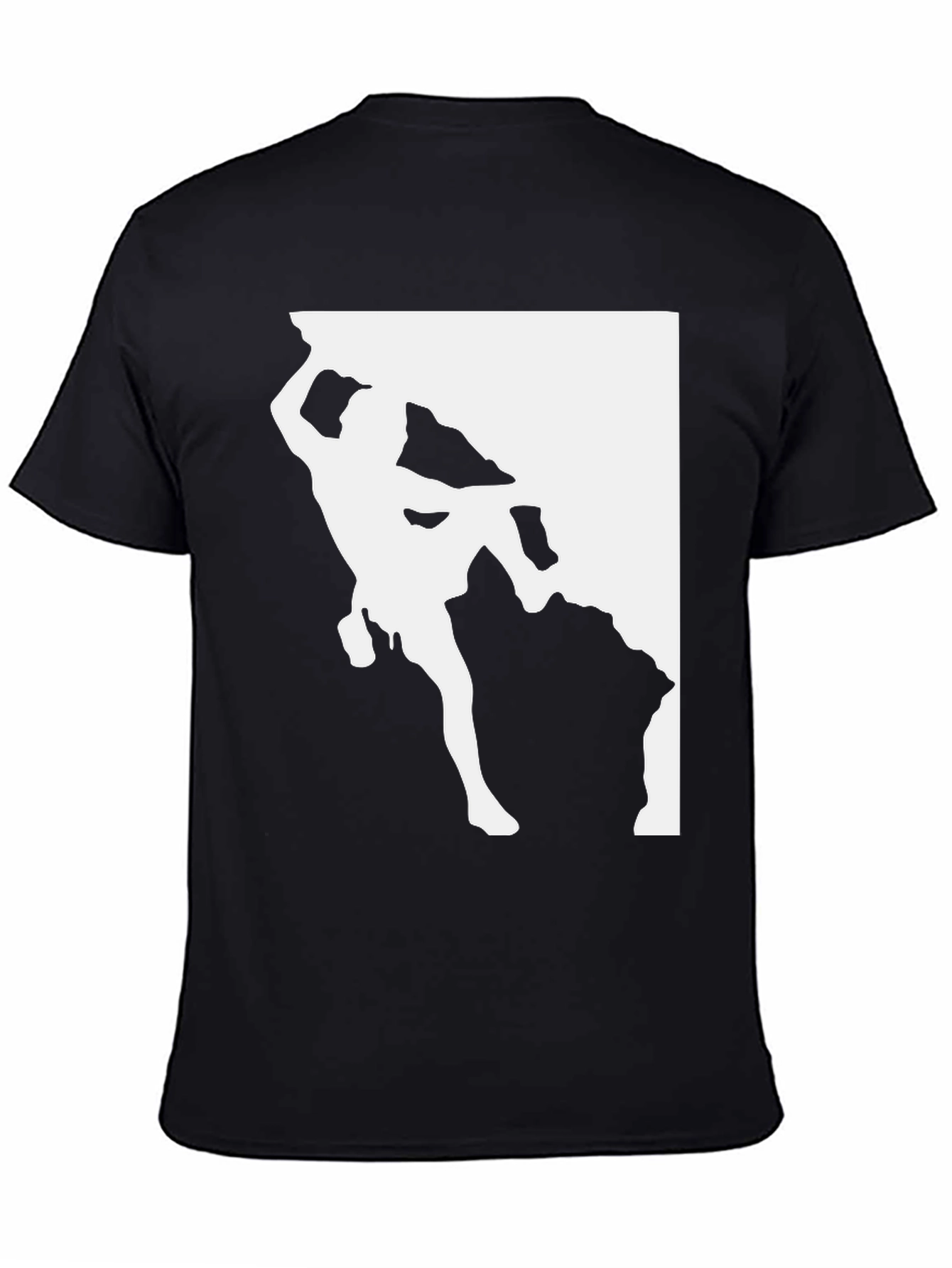 Rock Climbing T-Shirt - Black Tee with Climber Graphic