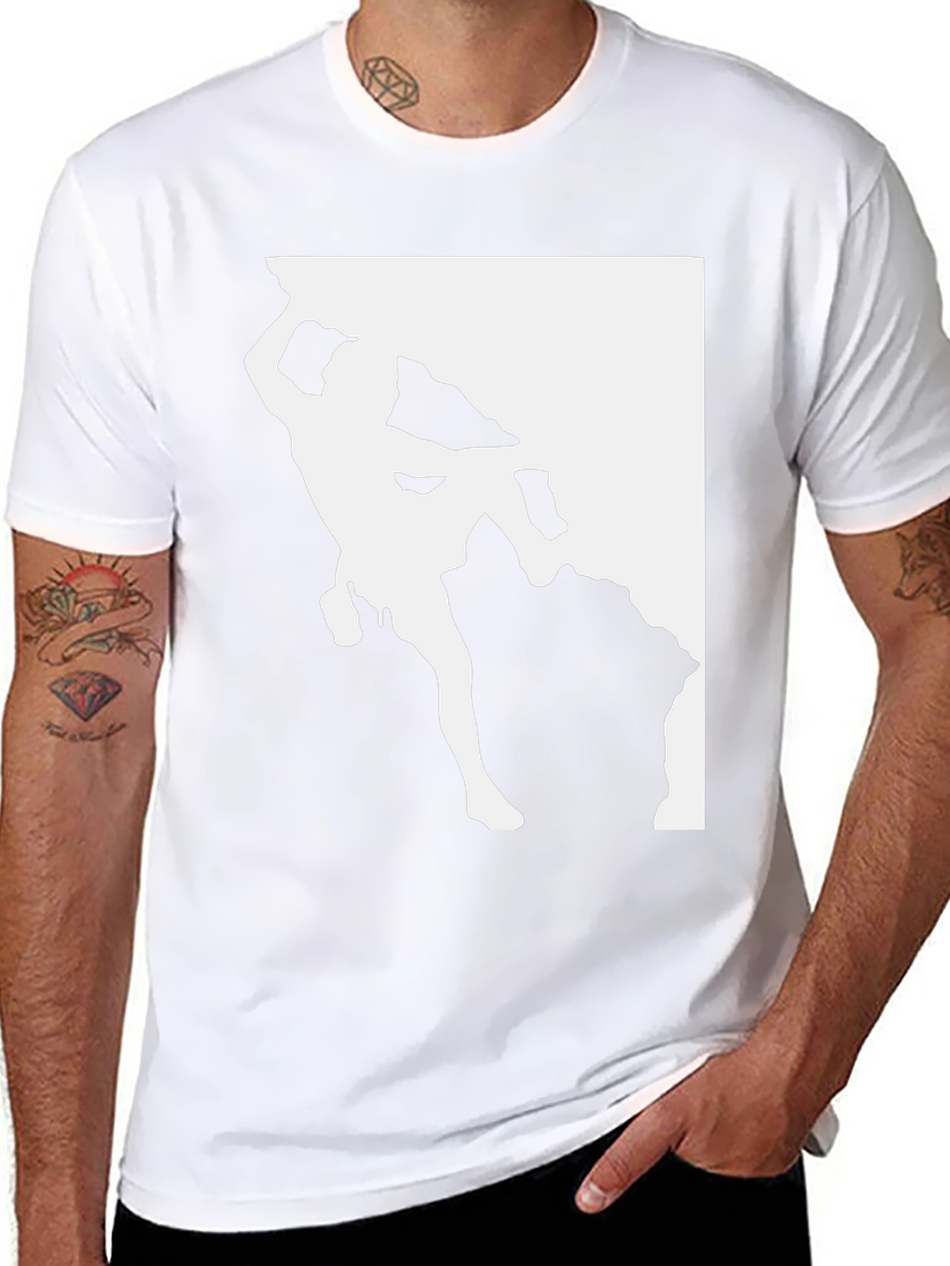 Rock Climbing T-Shirt - Black Tee with Climber Graphic