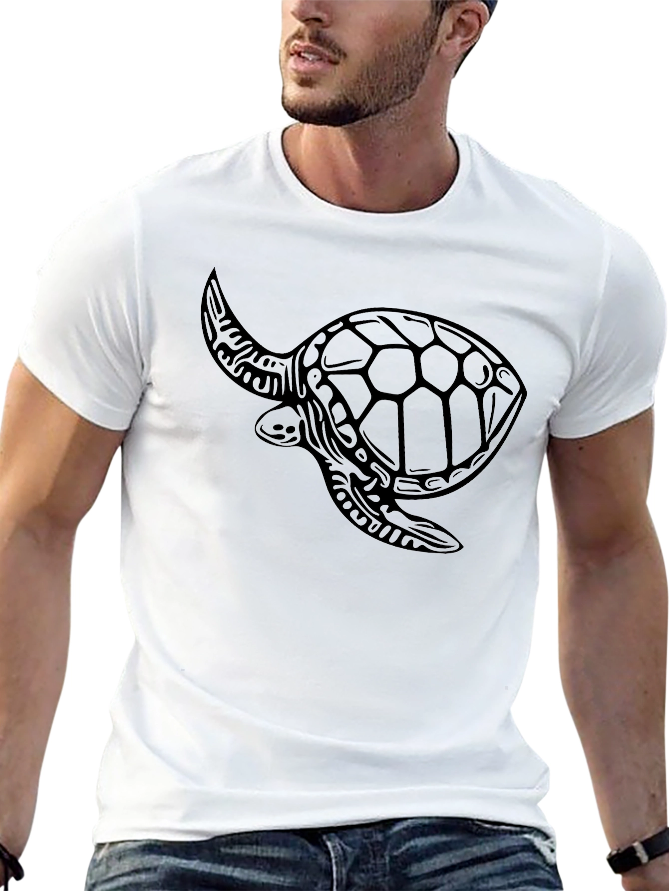 Black Turtle Graphic Tee - Coastal Style