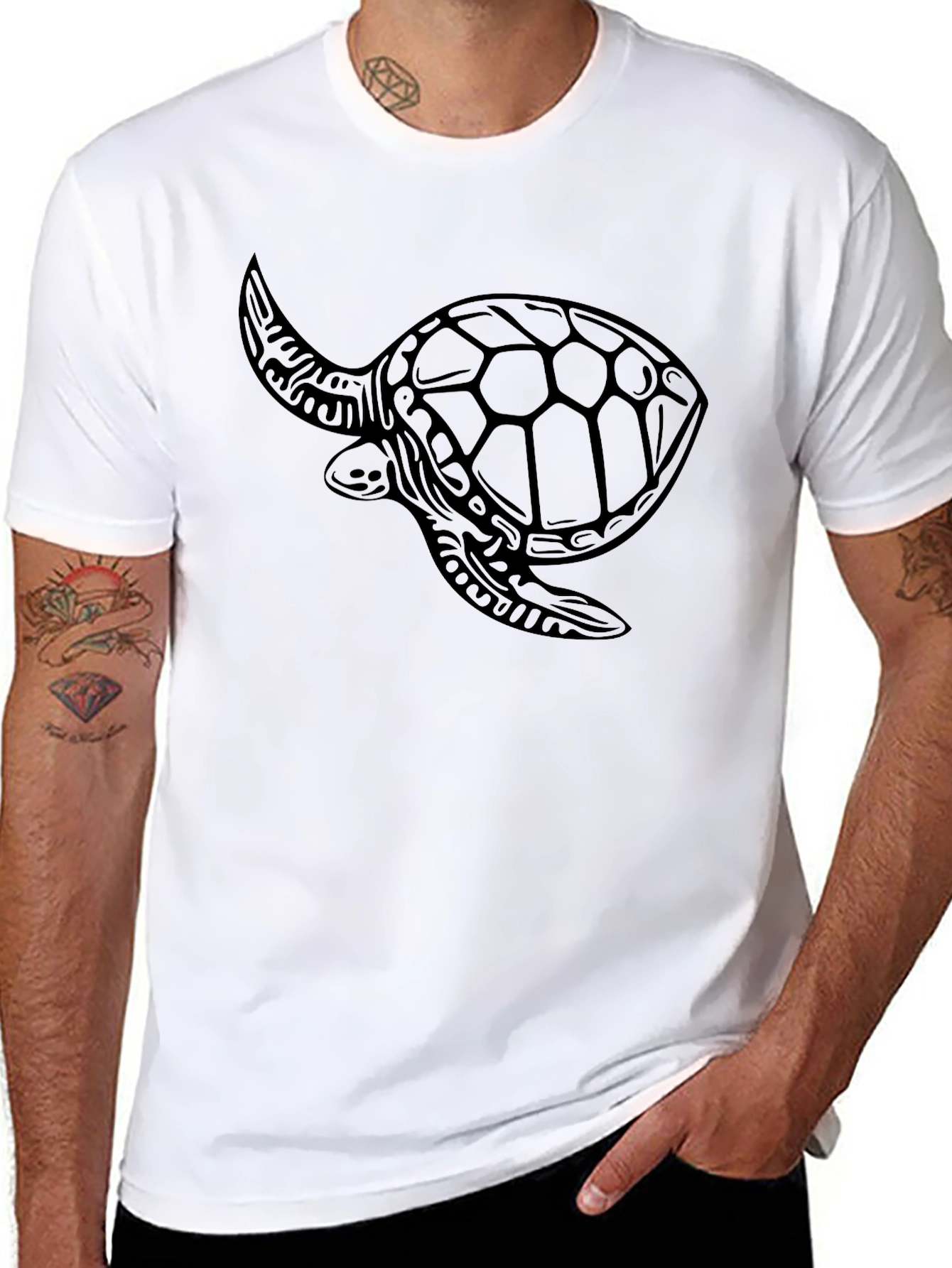 Black Turtle Graphic Tee - Coastal Style