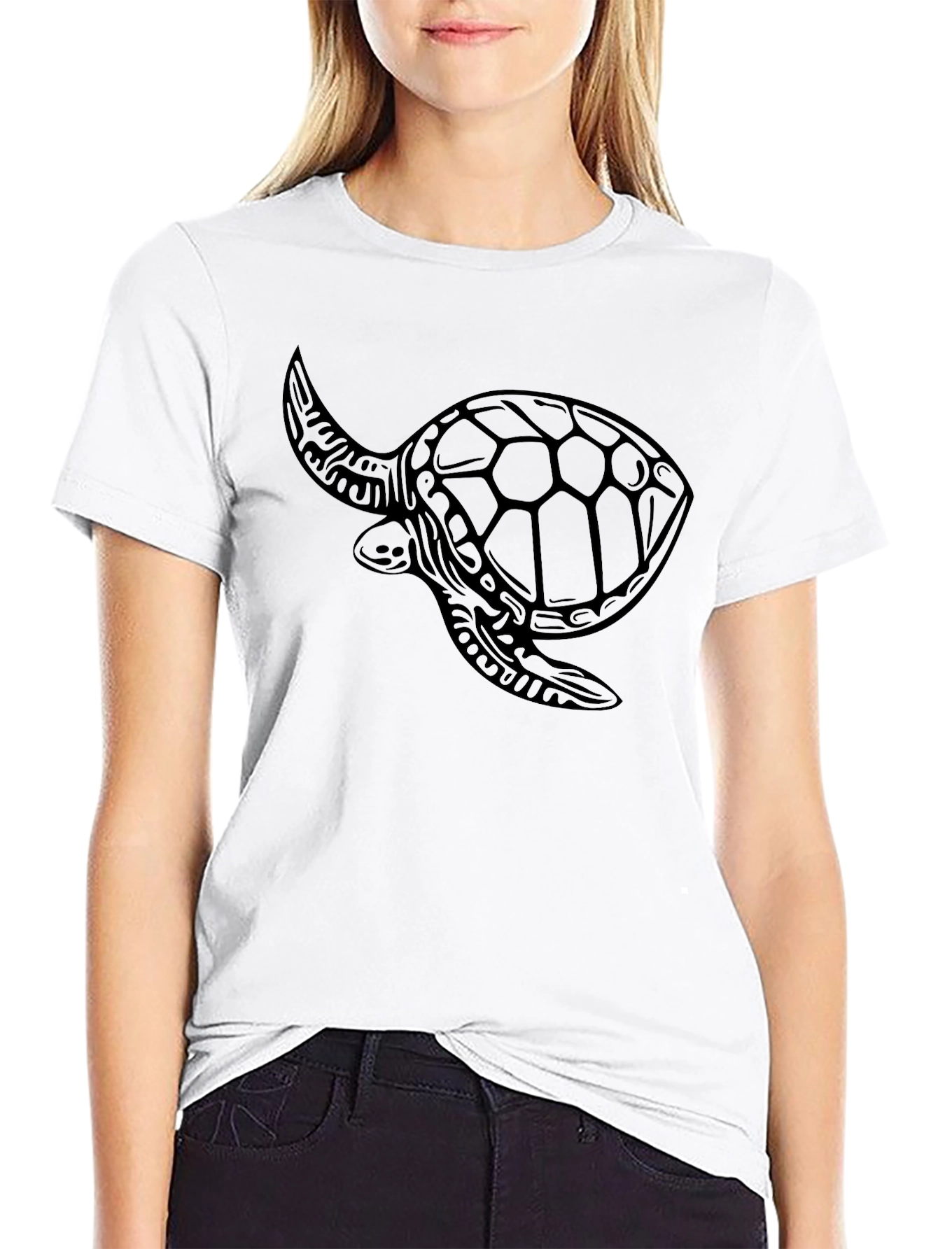 Black Turtle Graphic Tee - Coastal Style