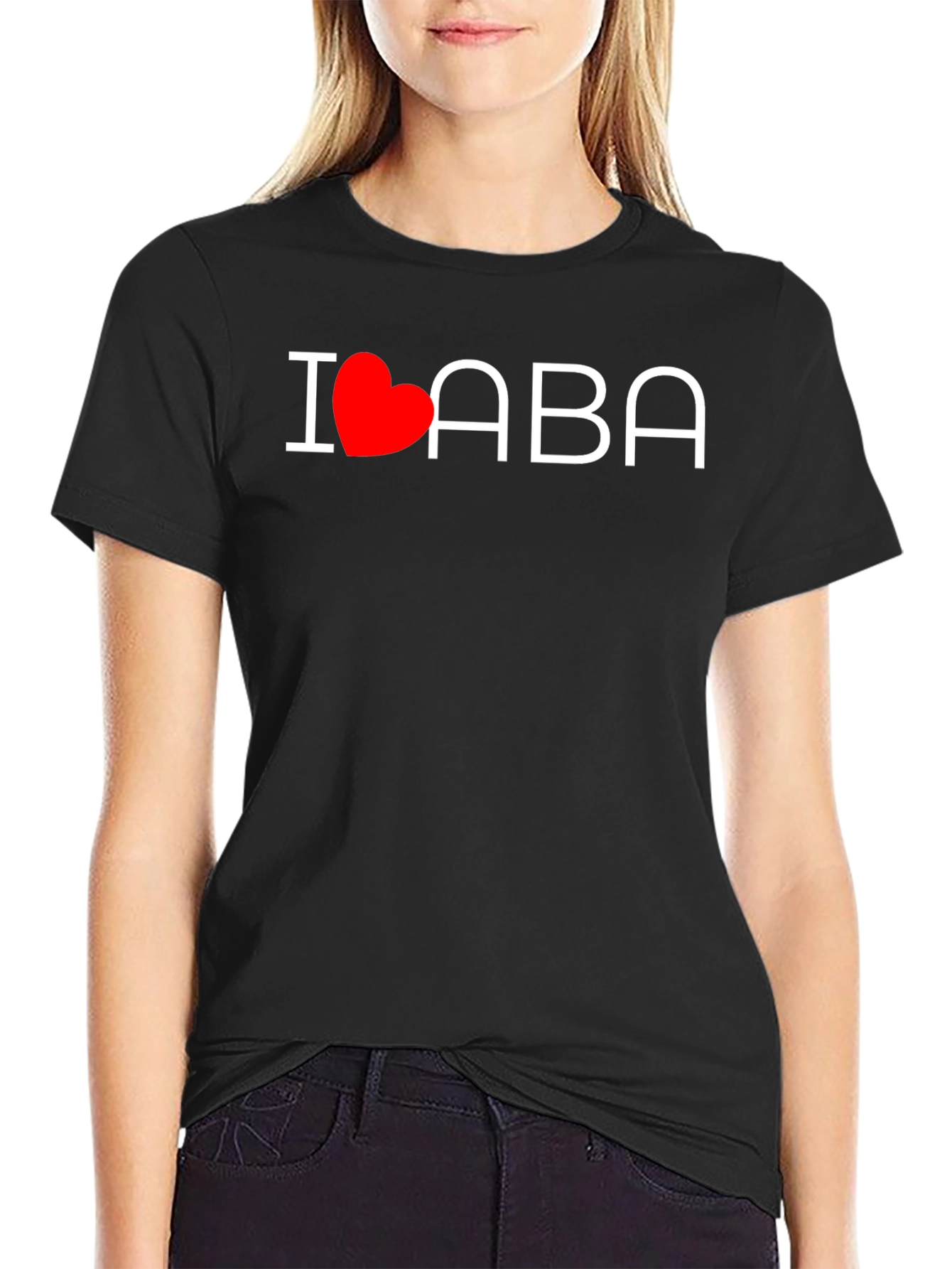 I Heart ABA Black Cotton T-Shirt