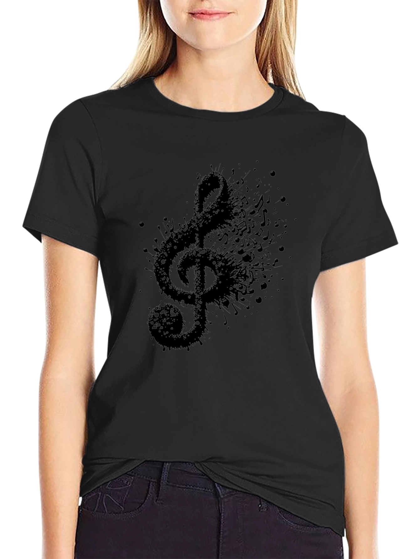 Music Treble Clef Mens Graphic T-Shirt