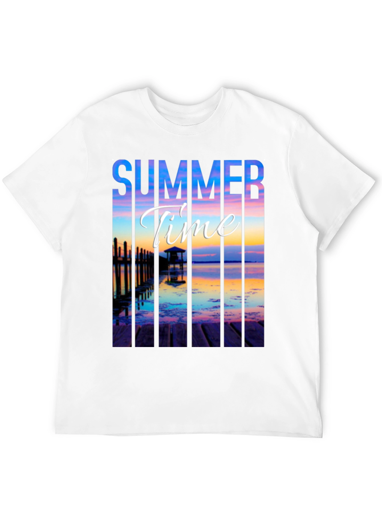Summer Time Black Graphic T-Shirt