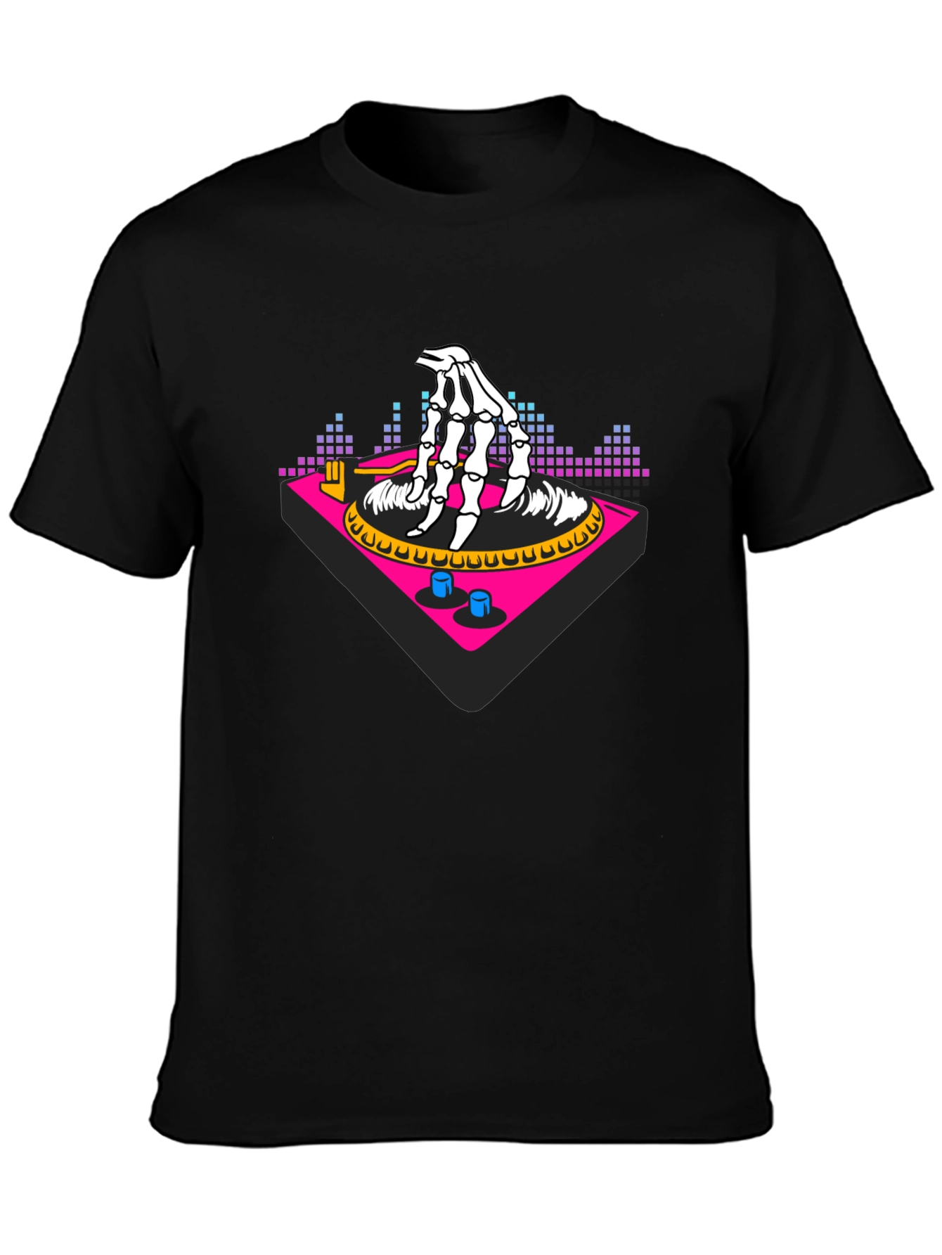 DJ Skeleton Hand Turntable Graphic Tee