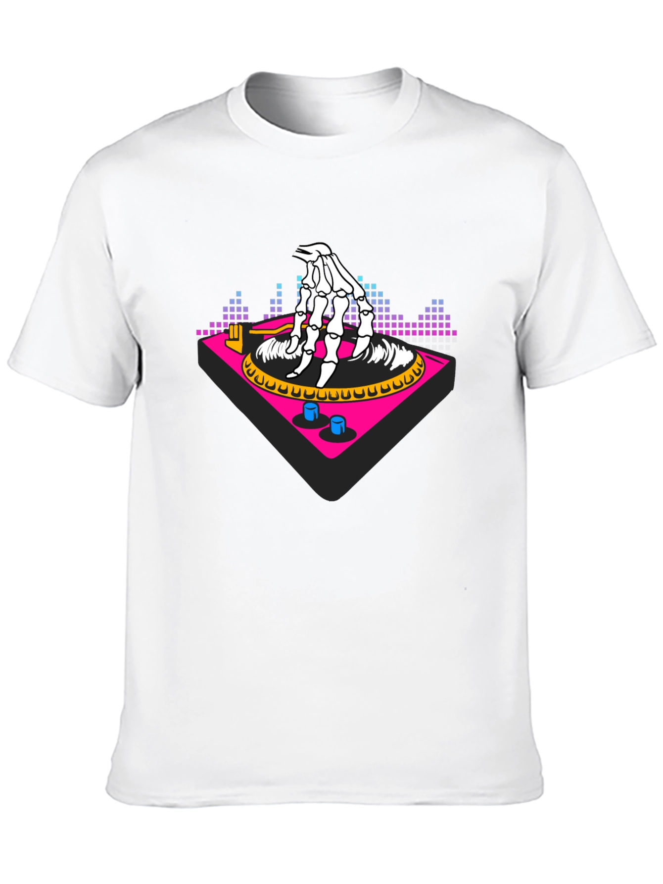DJ Skeleton Hand Turntable Graphic Tee