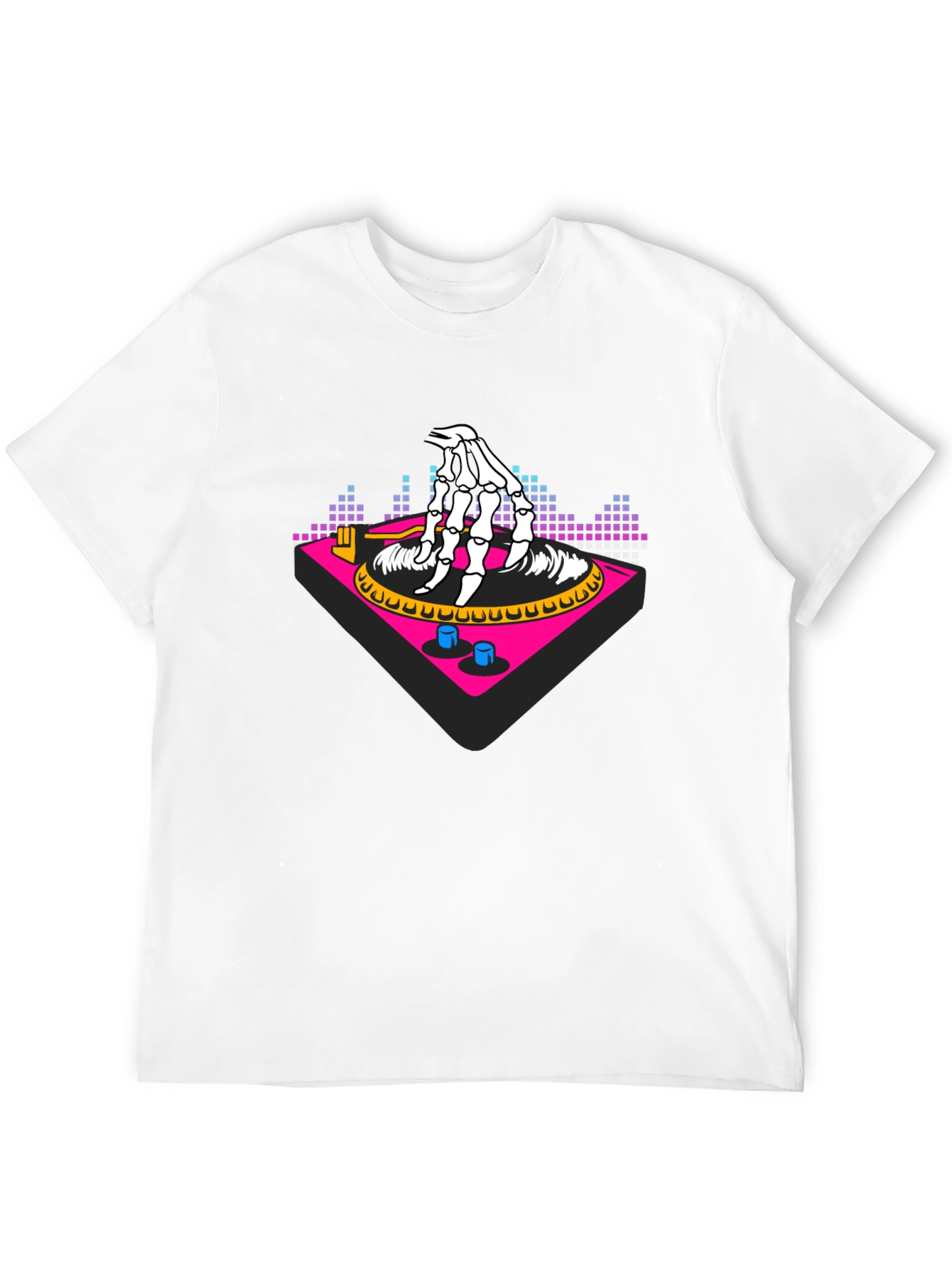 DJ Skeleton Hand Turntable Graphic Tee