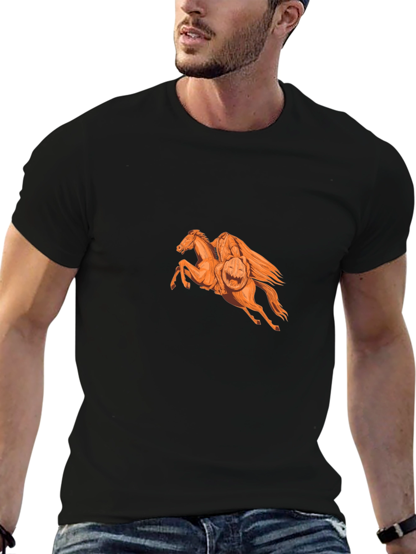 Headless Horseman Halloween Graphic T-Shirt
