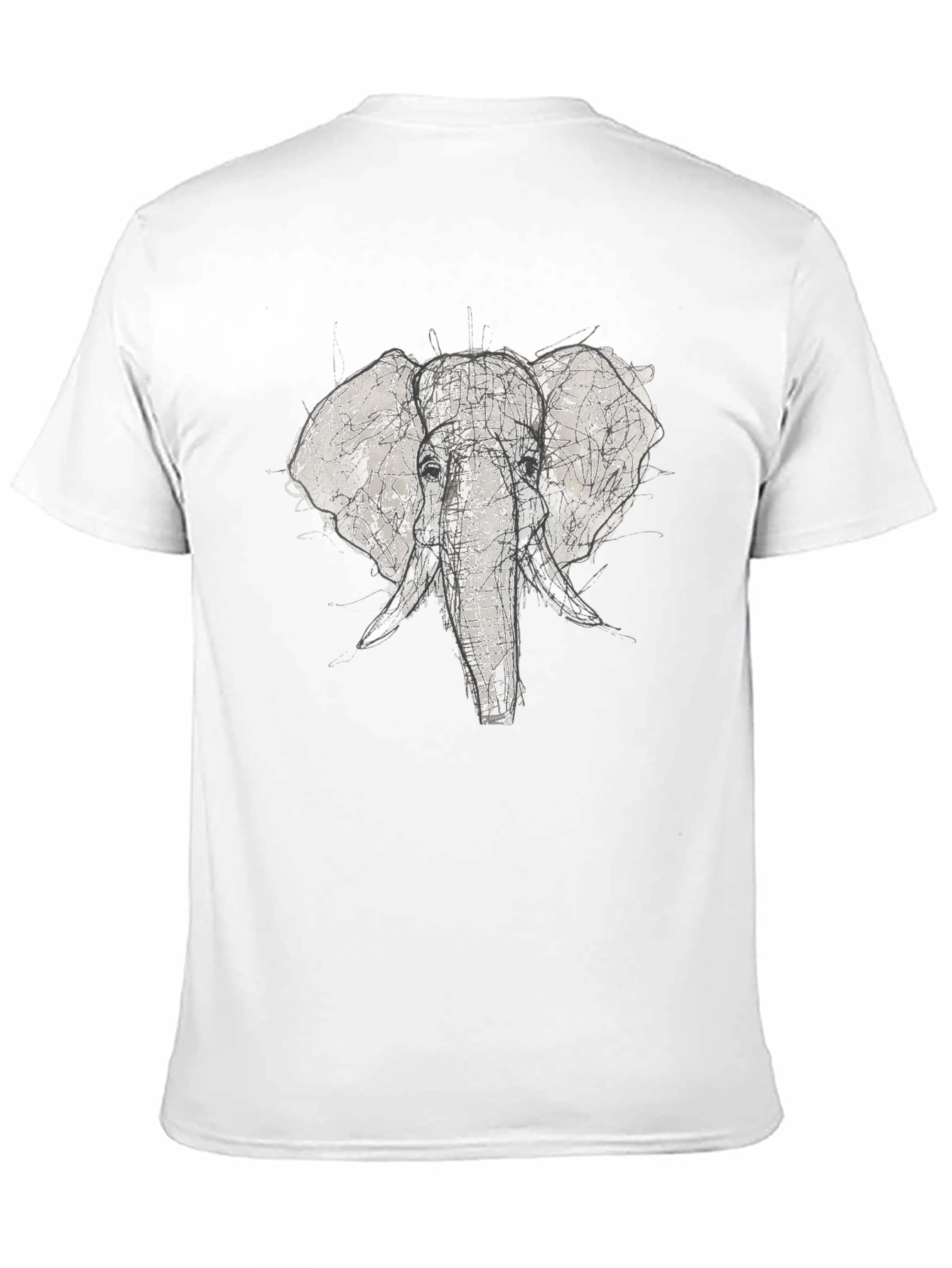 Elephant Sketch Graphic Tee - Black