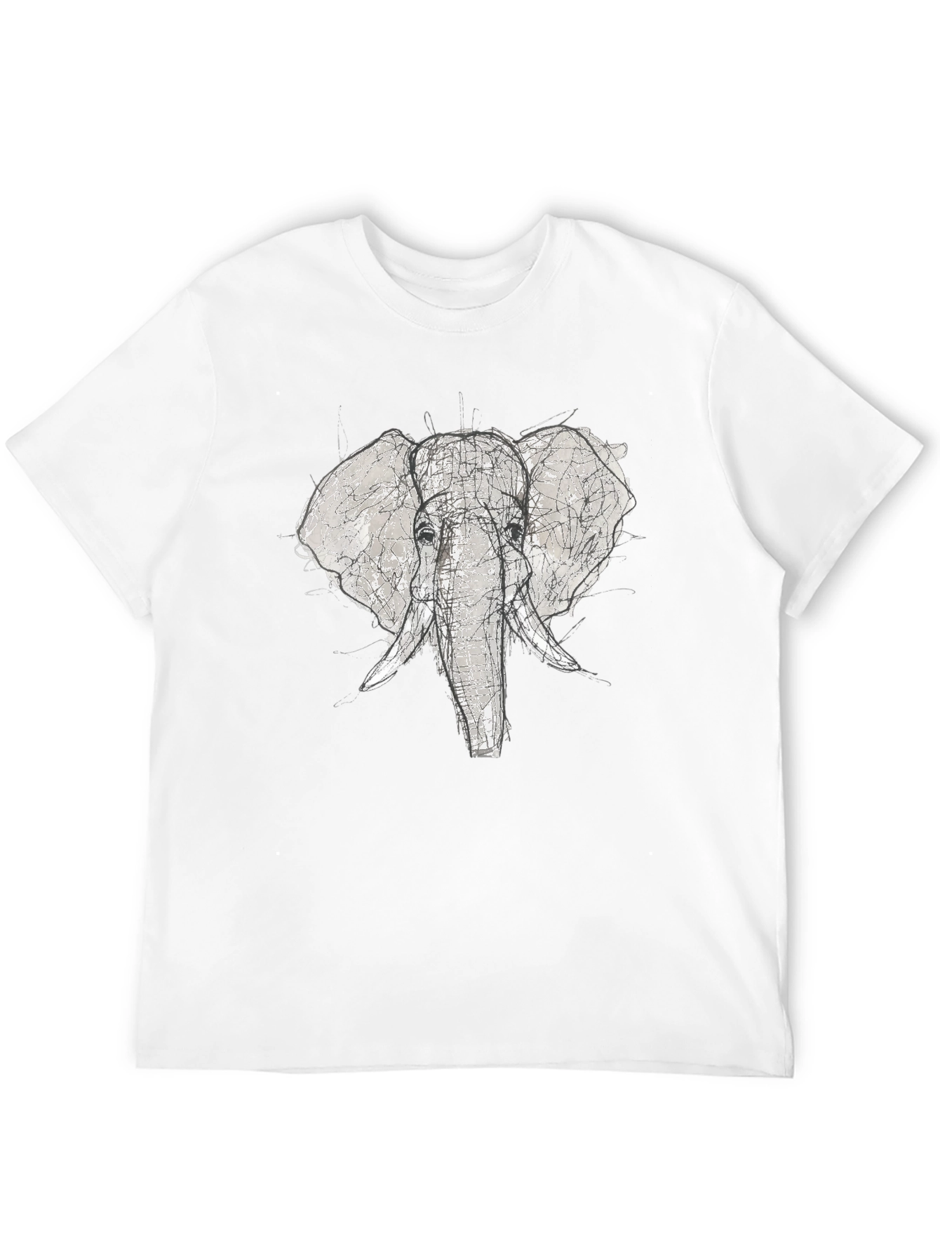 Elephant Sketch Graphic Tee - Black