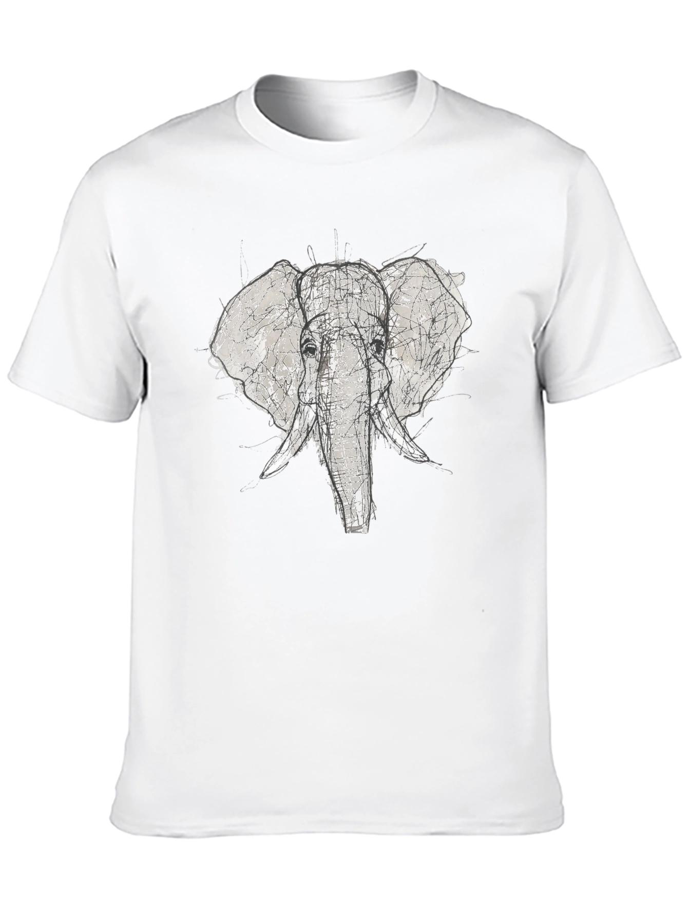 Elephant Sketch Graphic Tee - Black