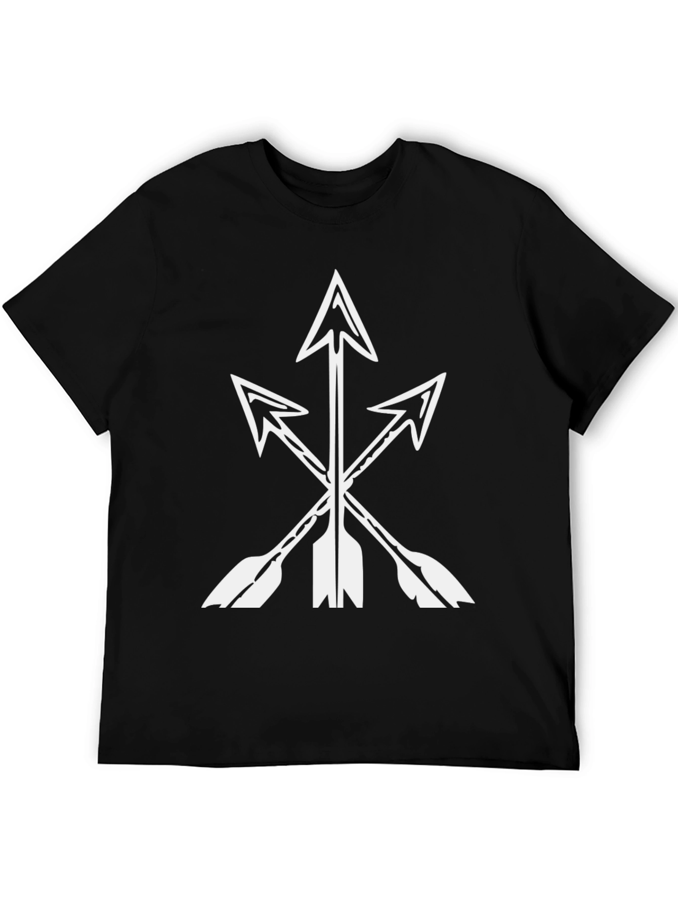 Mens Black T-Shirt with White Arrow Graphic
