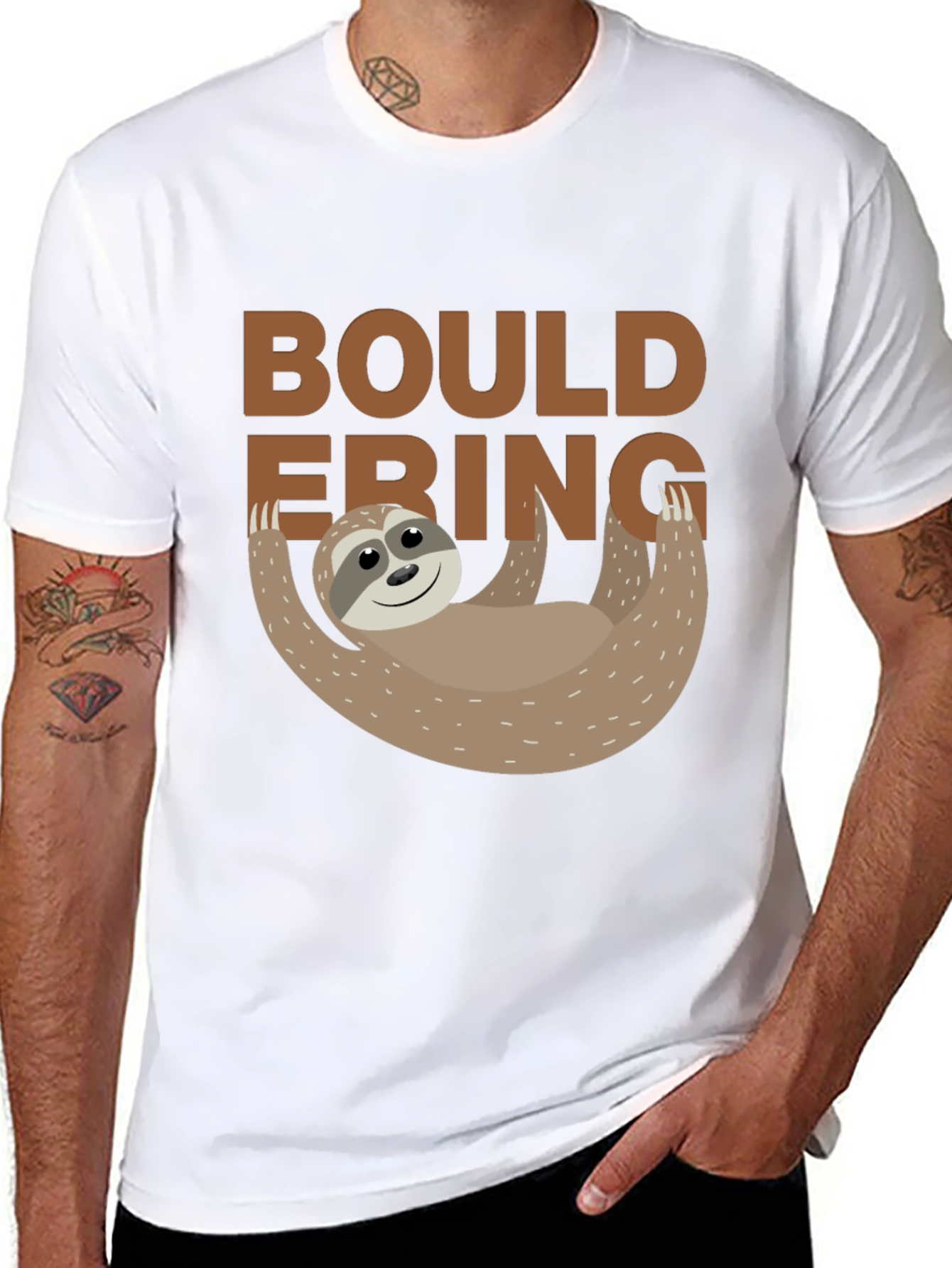 Bouldering Sloth Graphic Tee - Black