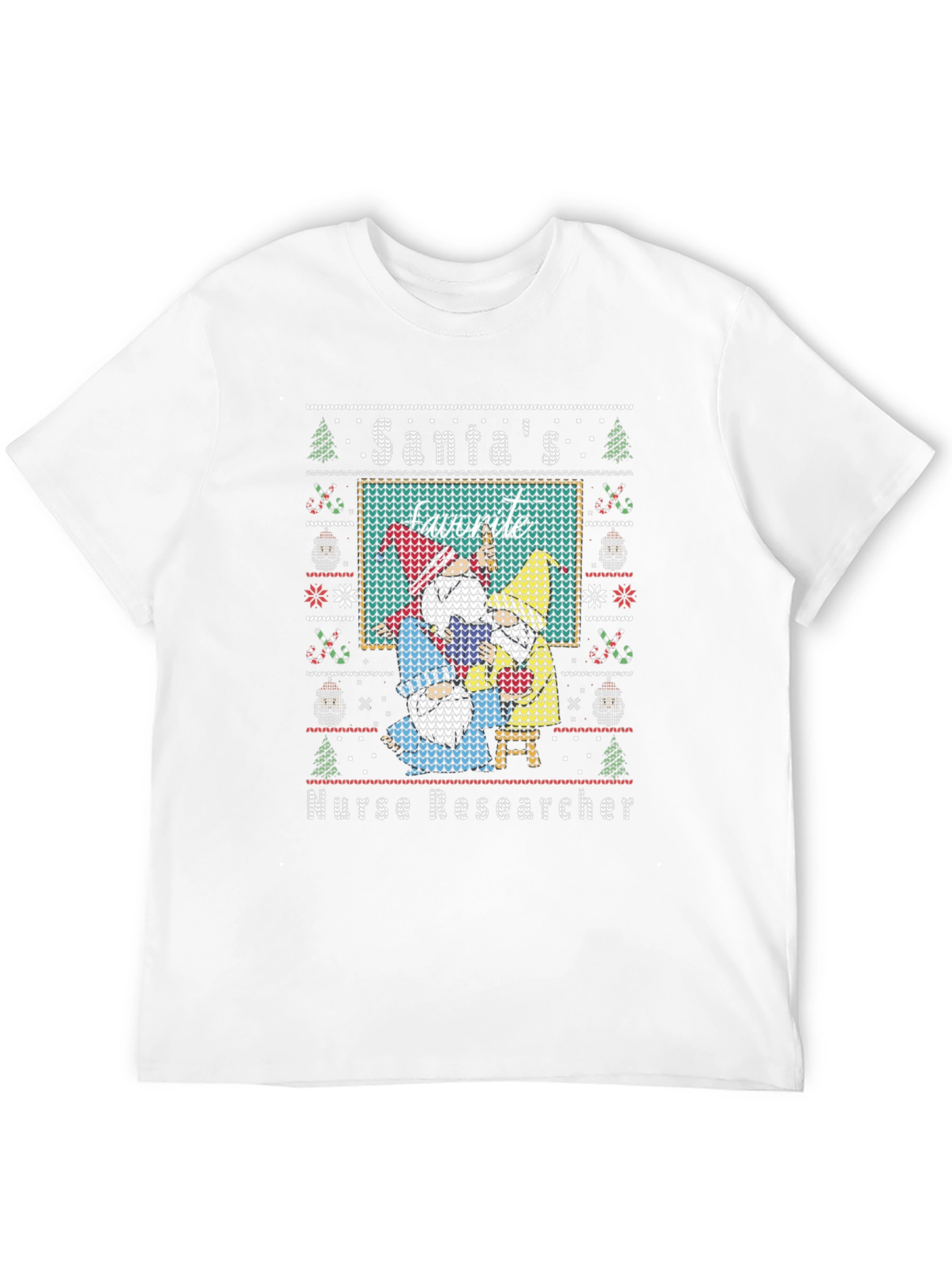 Santas Favorite Nurse Researcher Ugly Christmas Sweater T-Shirt