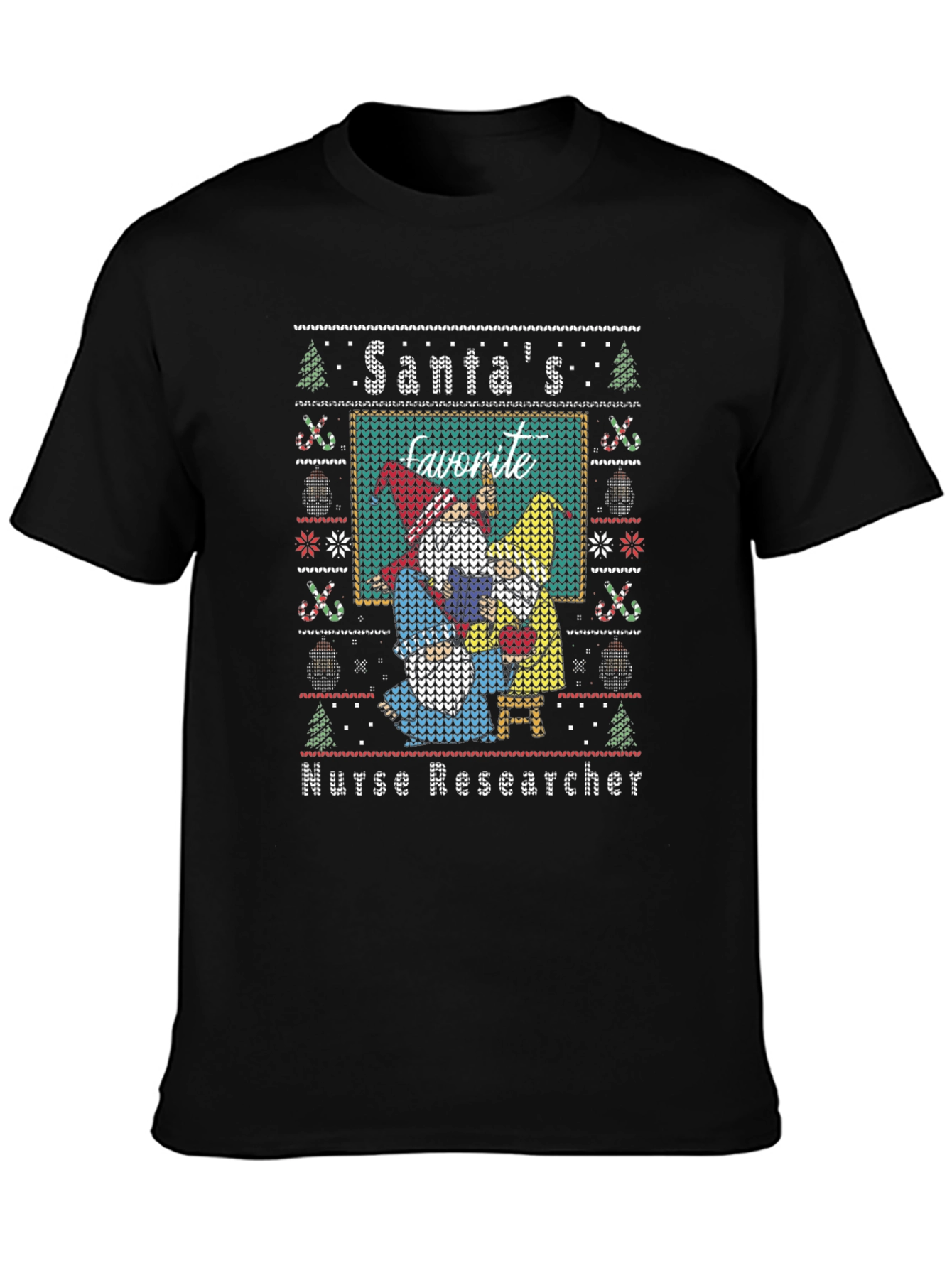 Santas Favorite Nurse Researcher Ugly Christmas Sweater T-Shirt