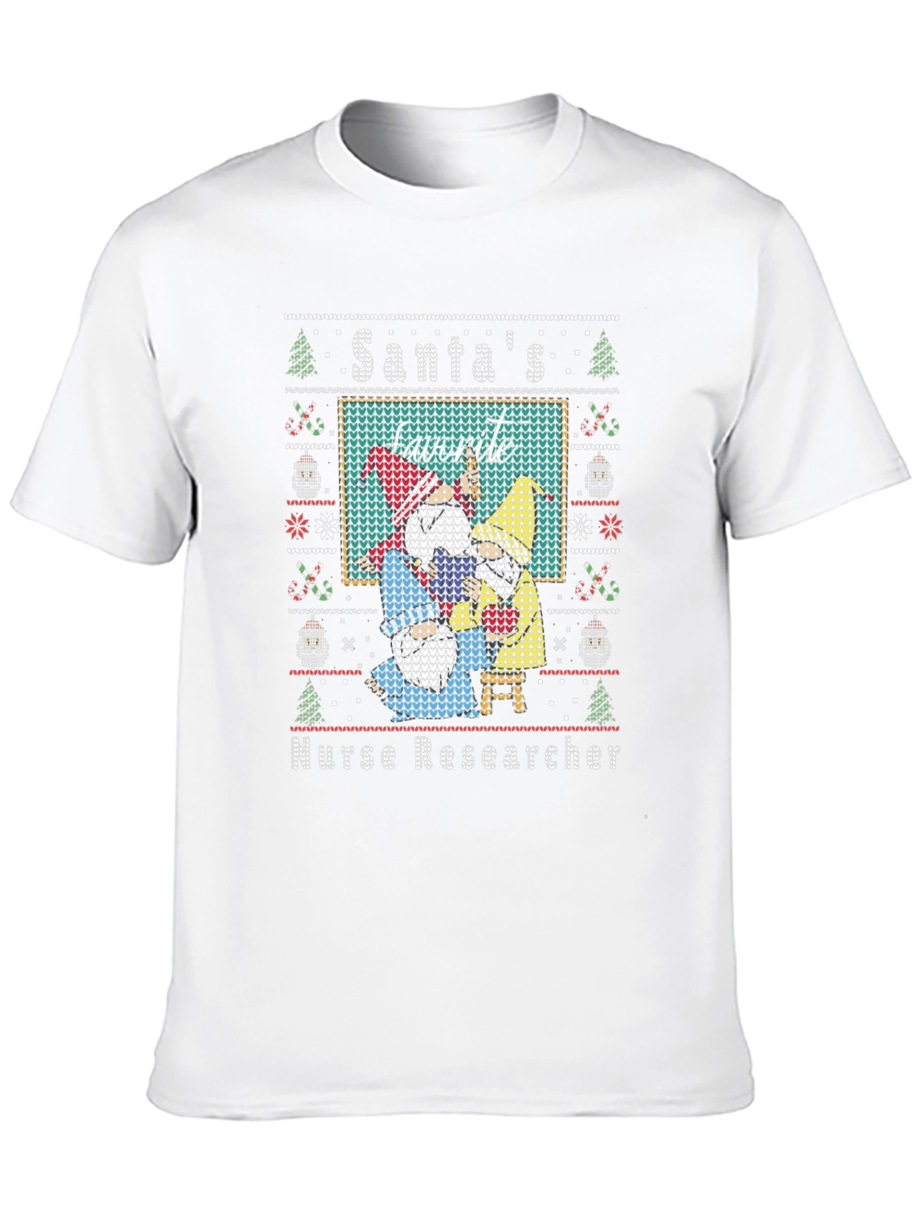 Santas Favorite Nurse Researcher Ugly Christmas Sweater T-Shirt