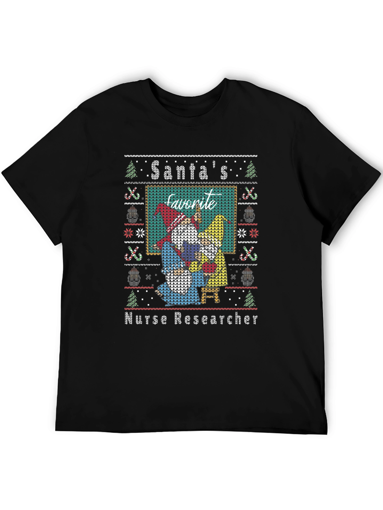 Santas Favorite Nurse Researcher Ugly Christmas Sweater T-Shirt