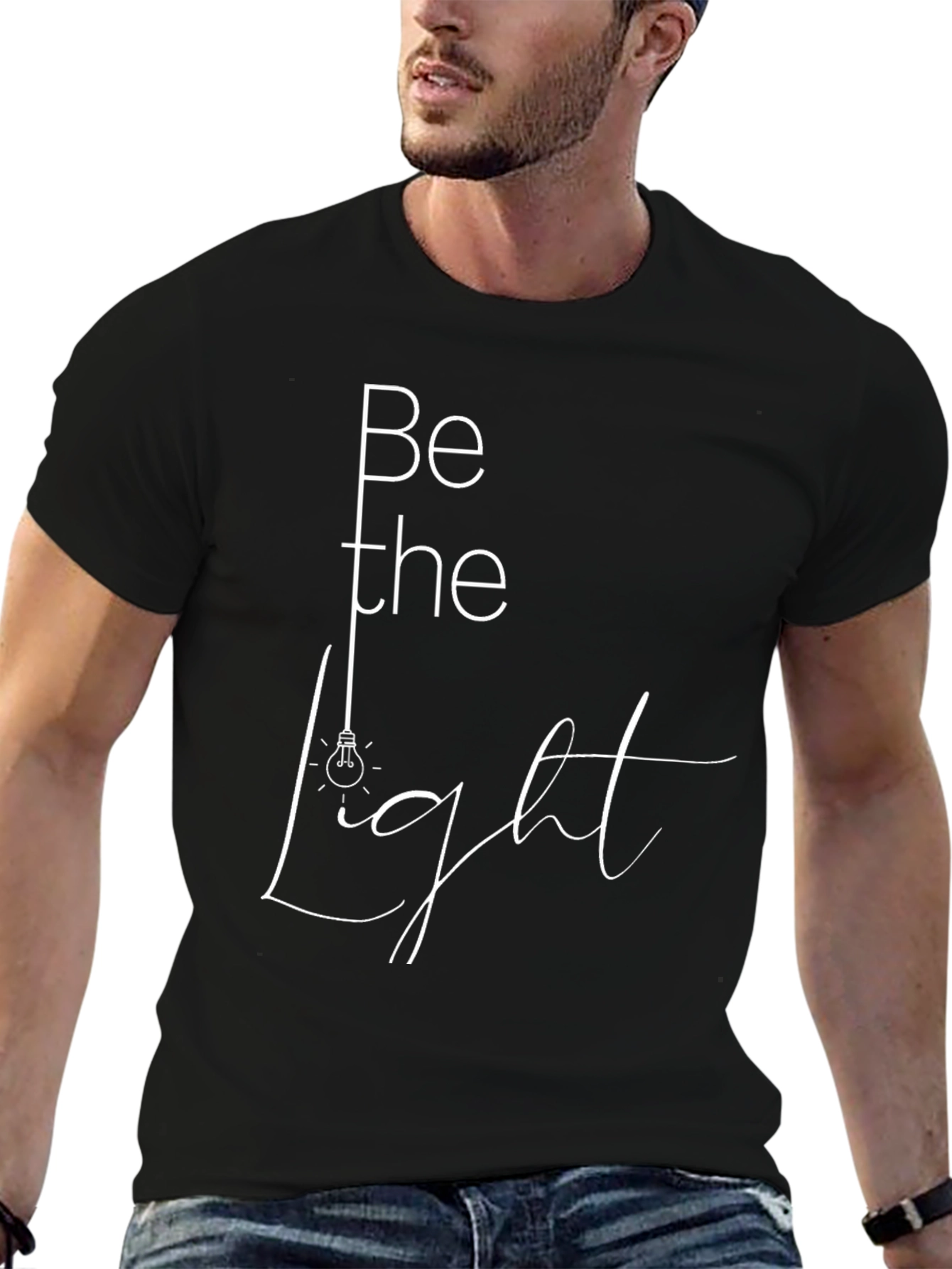 Be The Light Graphic Tee - Stylish Black T-Shirt