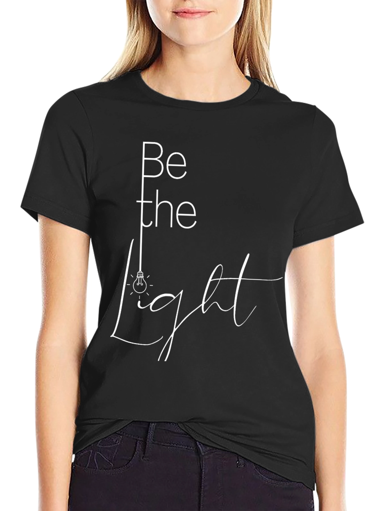 Be The Light Graphic Tee - Stylish Black T-Shirt