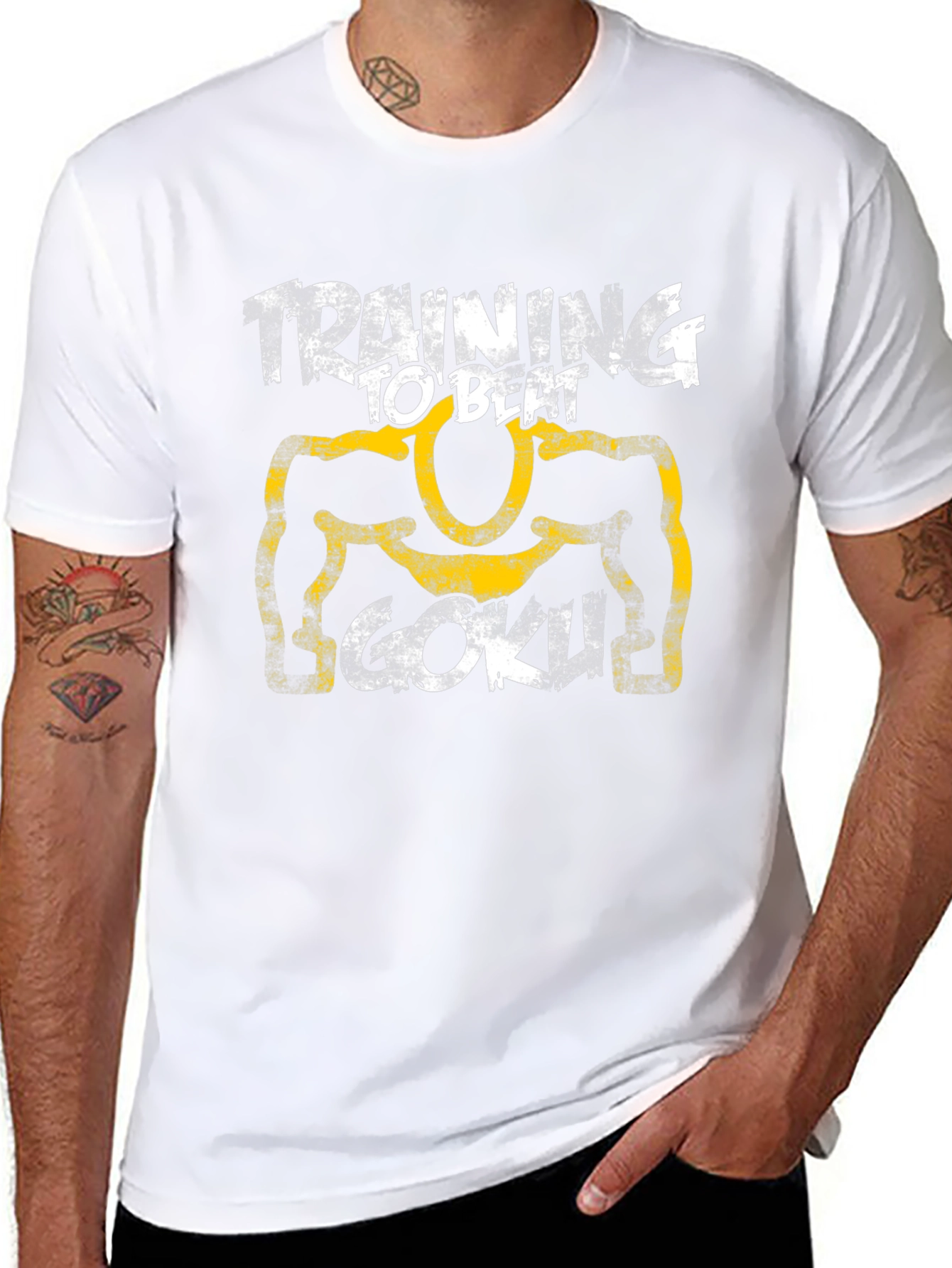 Training to Beat Goku Black T-Shirt Anime Fan Apparel