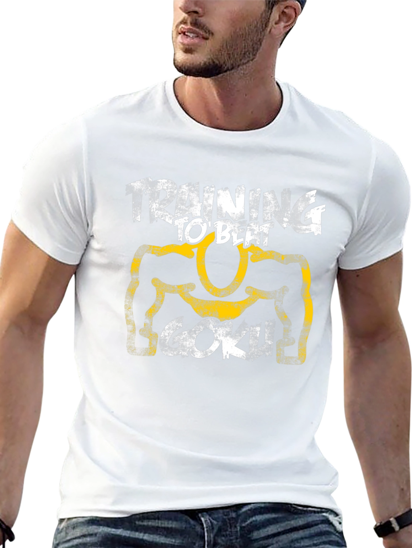 Training to Beat Goku Black T-Shirt Anime Fan Apparel