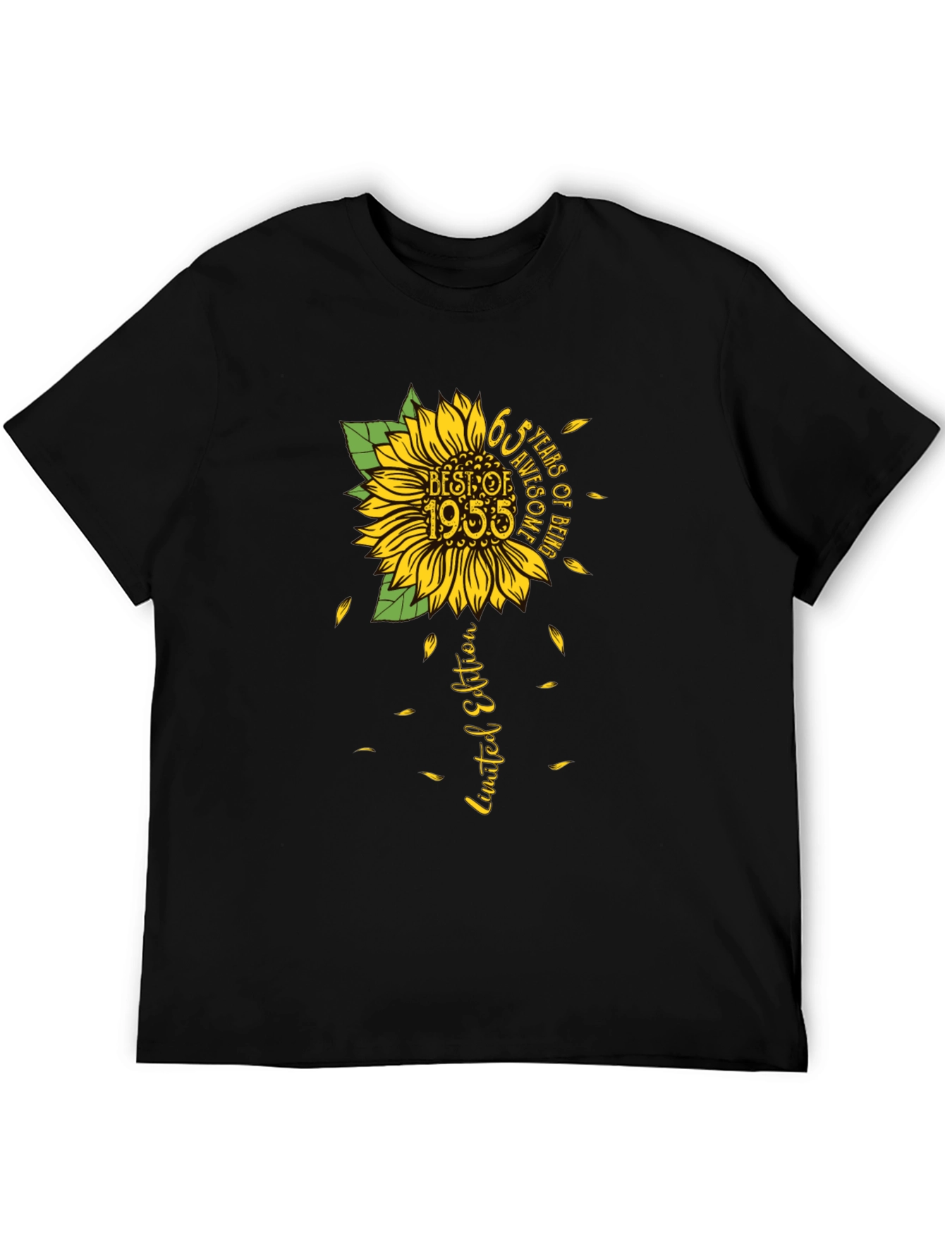 65 Years Awesome Sunflower Graphic T-Shirt