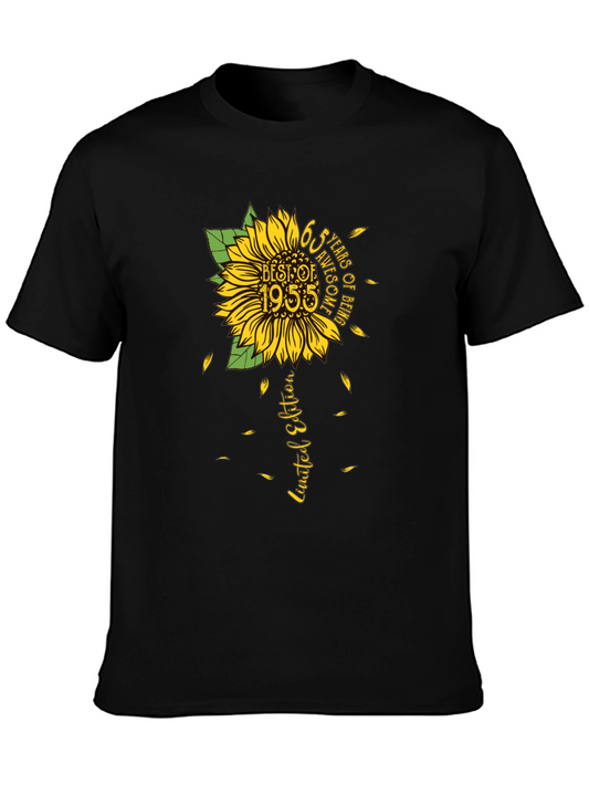 65 Years Awesome Sunflower Graphic T-Shirt